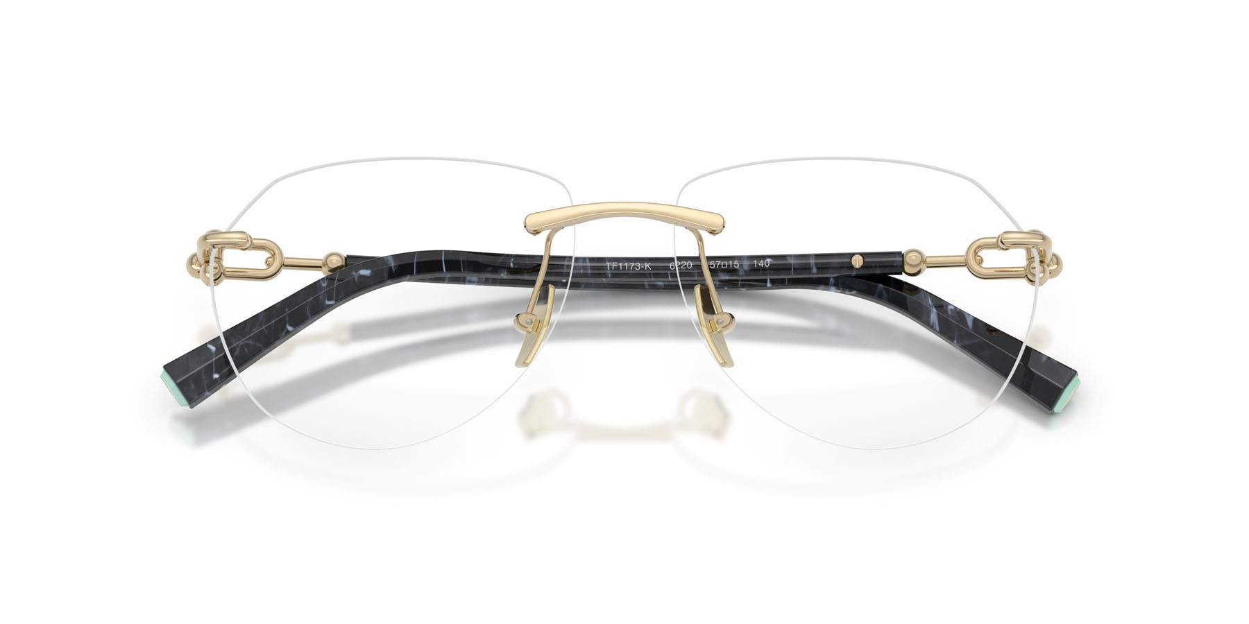 Occhiali da vista Tiffany TF 1173K (6220) colore placcato oro pallido forma aviator lenti lente demo