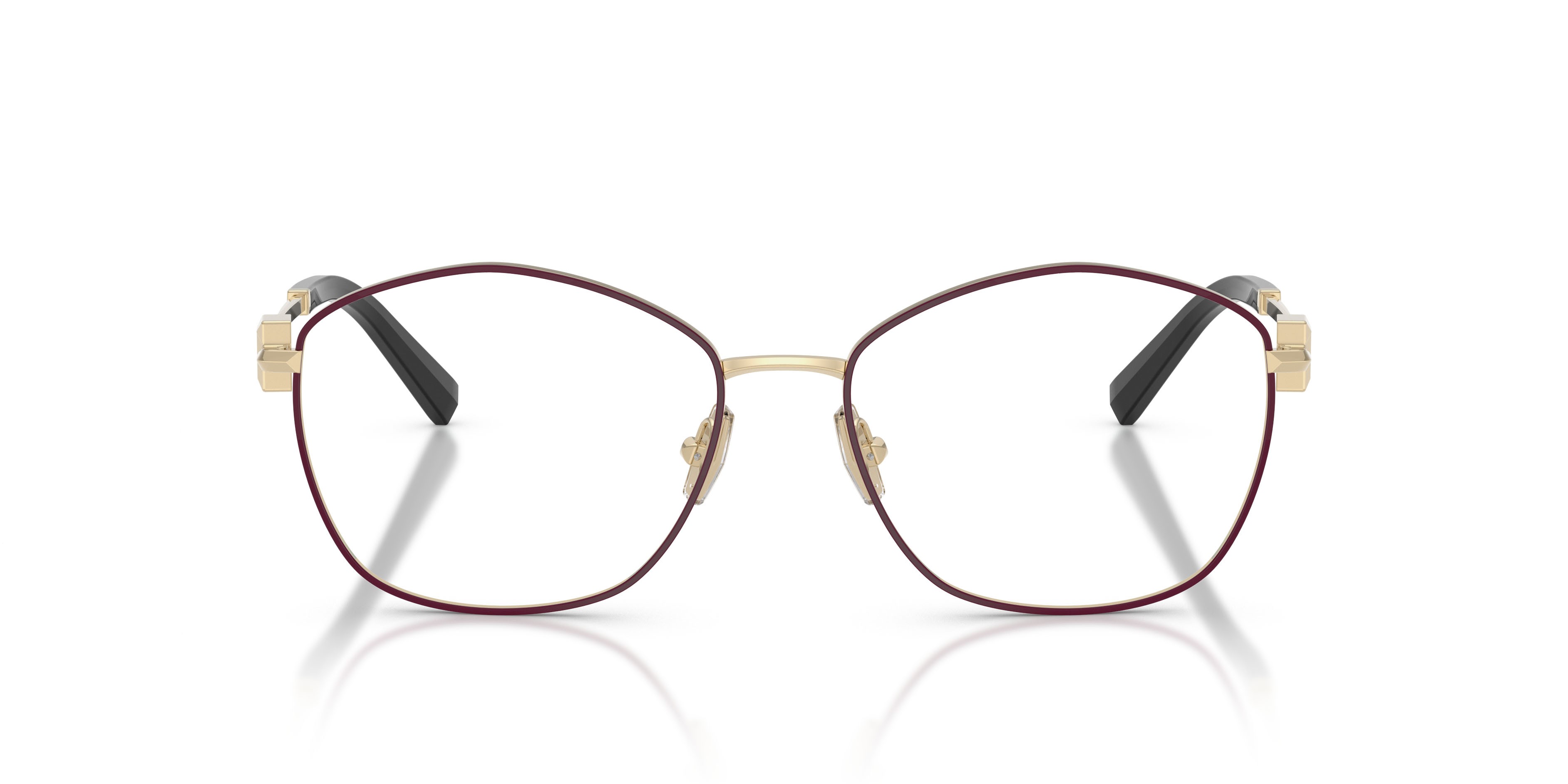 Eyeglasses Tiffany TF 1174 (6180) color bordeaux su oro pallido shape irregular lenses lente demo