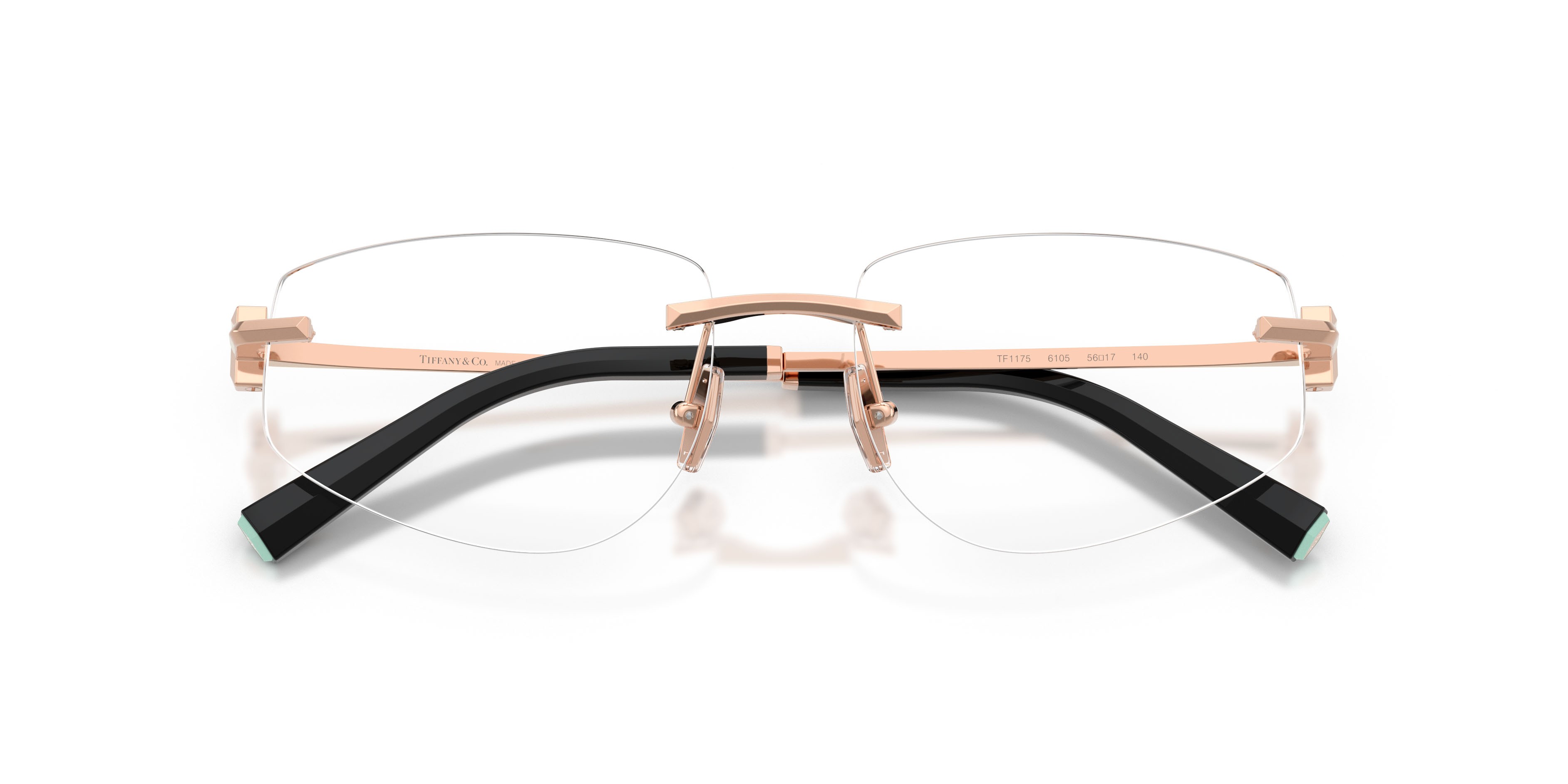 Eyeglasses Tiffany TF 1175 (6105) color oro rose shape irregular lenses lente demo