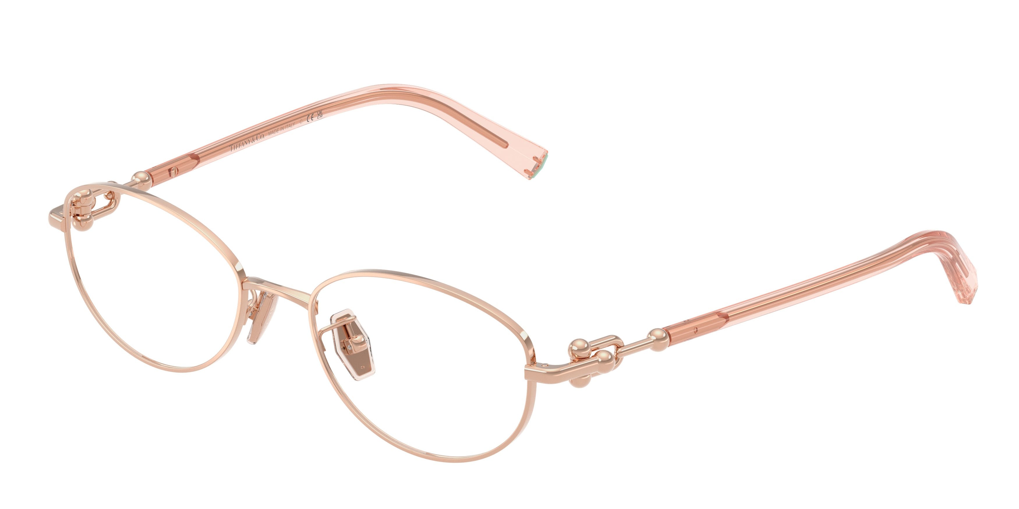Occhiali da vista Tiffany TF 1176D (6105) colore oro rose forma ovale lenti lente demo
