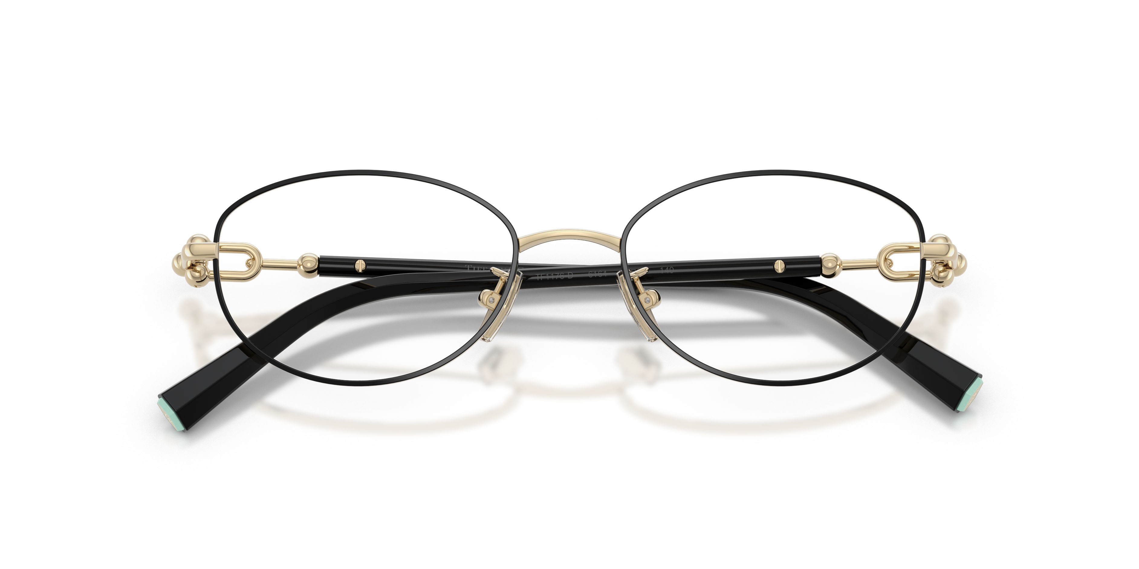 Occhiali da vista Tiffany TF 1176D (6164) colore nero su oro pallido forma ovale lenti lente demo