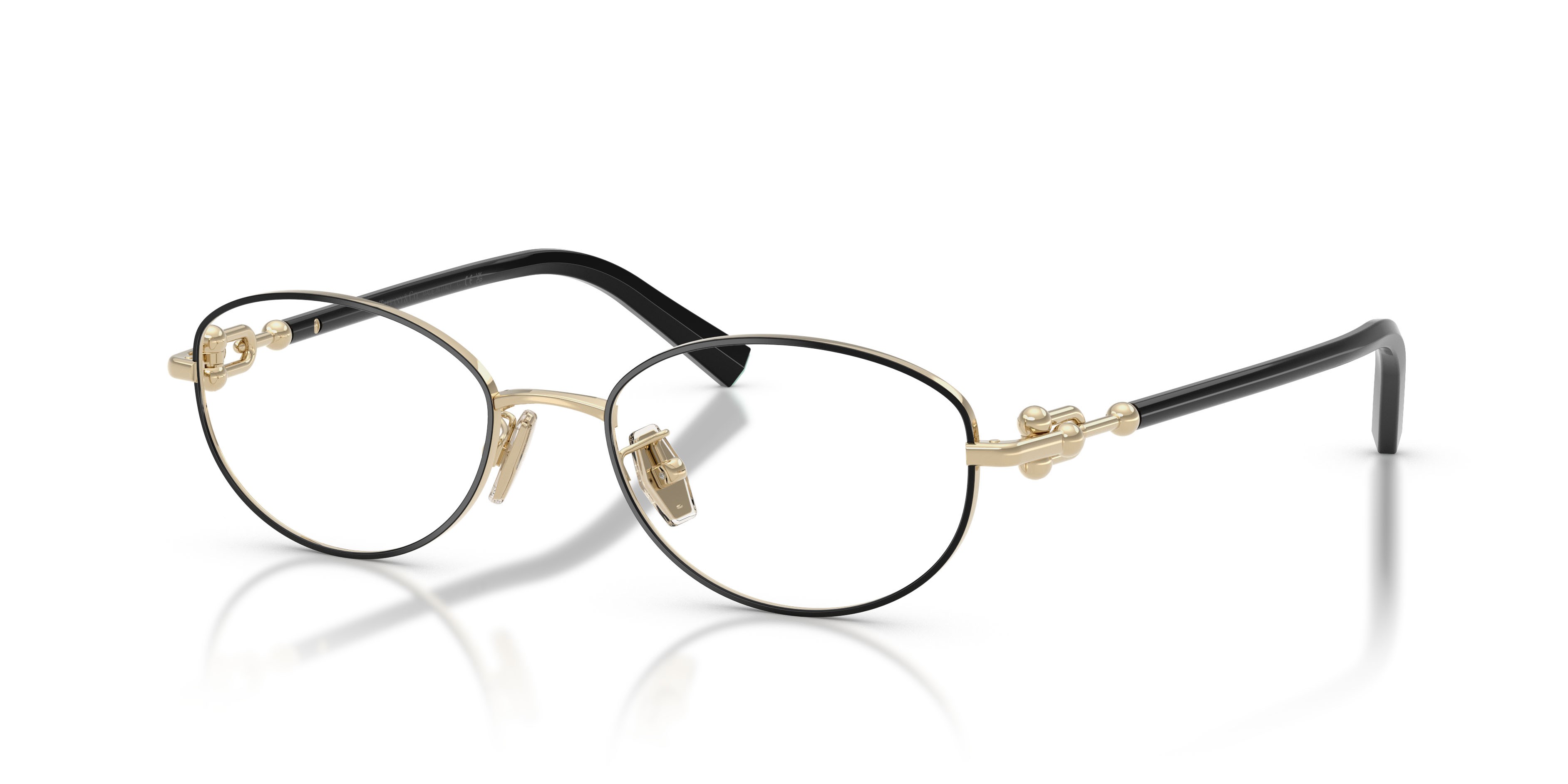 Occhiali da vista Tiffany TF 1176D (6164) colore nero su oro pallido forma ovale lenti lente demo
