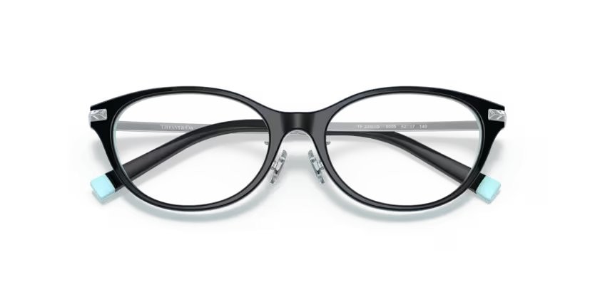 Eyeglasses Tiffany TF 2210D (8055) color nero su blu tiffany shape cat eye lenses lente demo