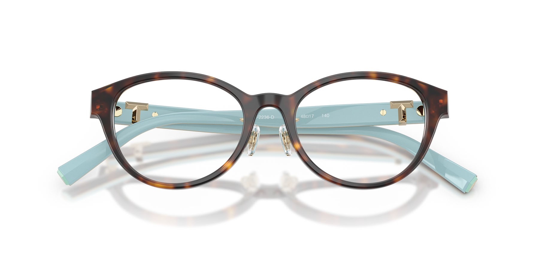 Eyeglasses Tiffany TF 2236D (8363) color havana shape oval lenses lente demo