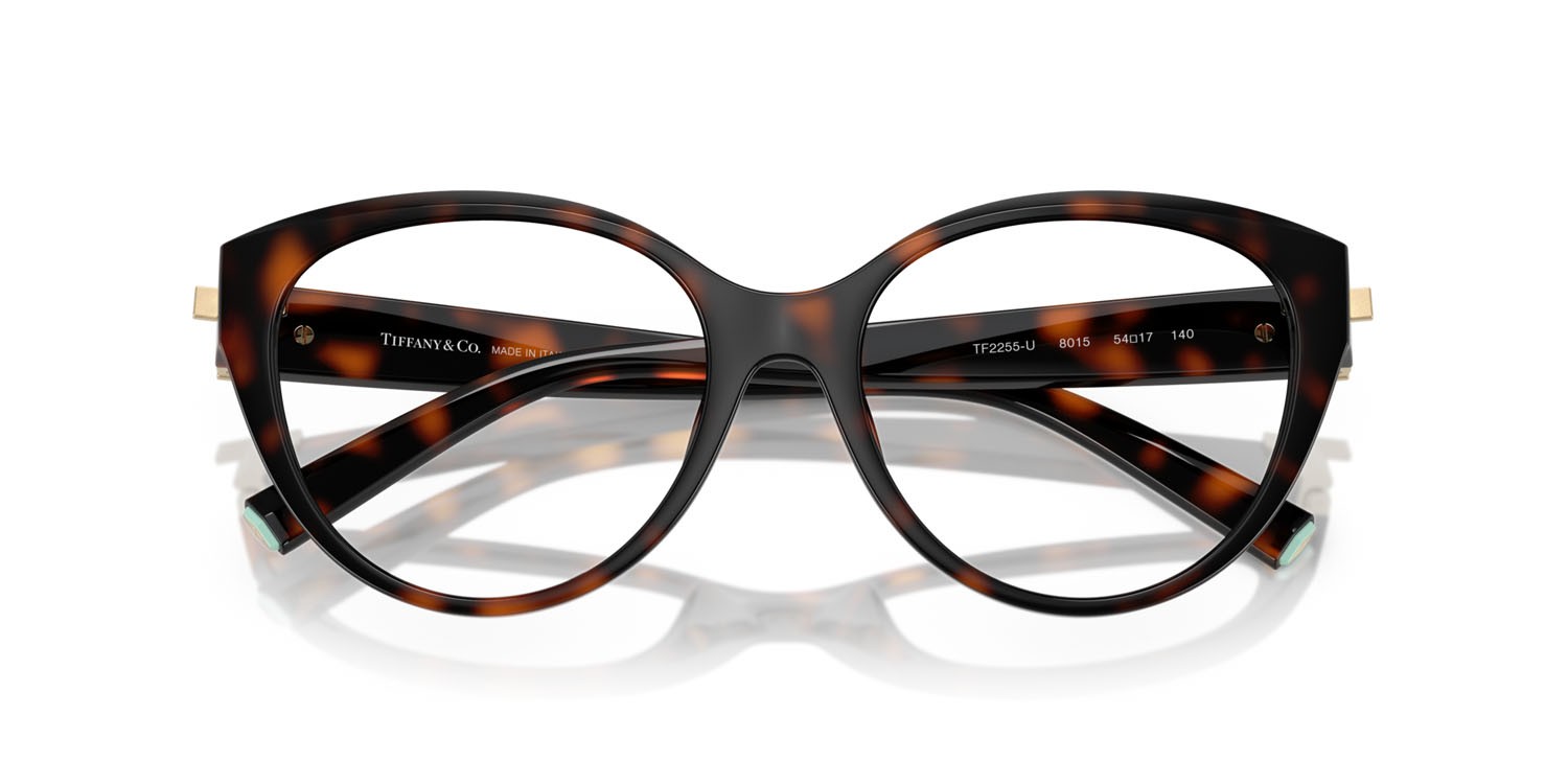 Eyeglasses Tiffany TF 2255U (8015) color havana shape cat eye lenses lente demo