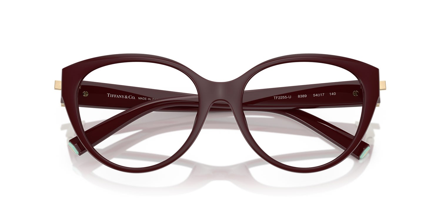 Eyeglasses Tiffany TF 2255U (8389) color vinaccia shape cat eye lenses lente demo