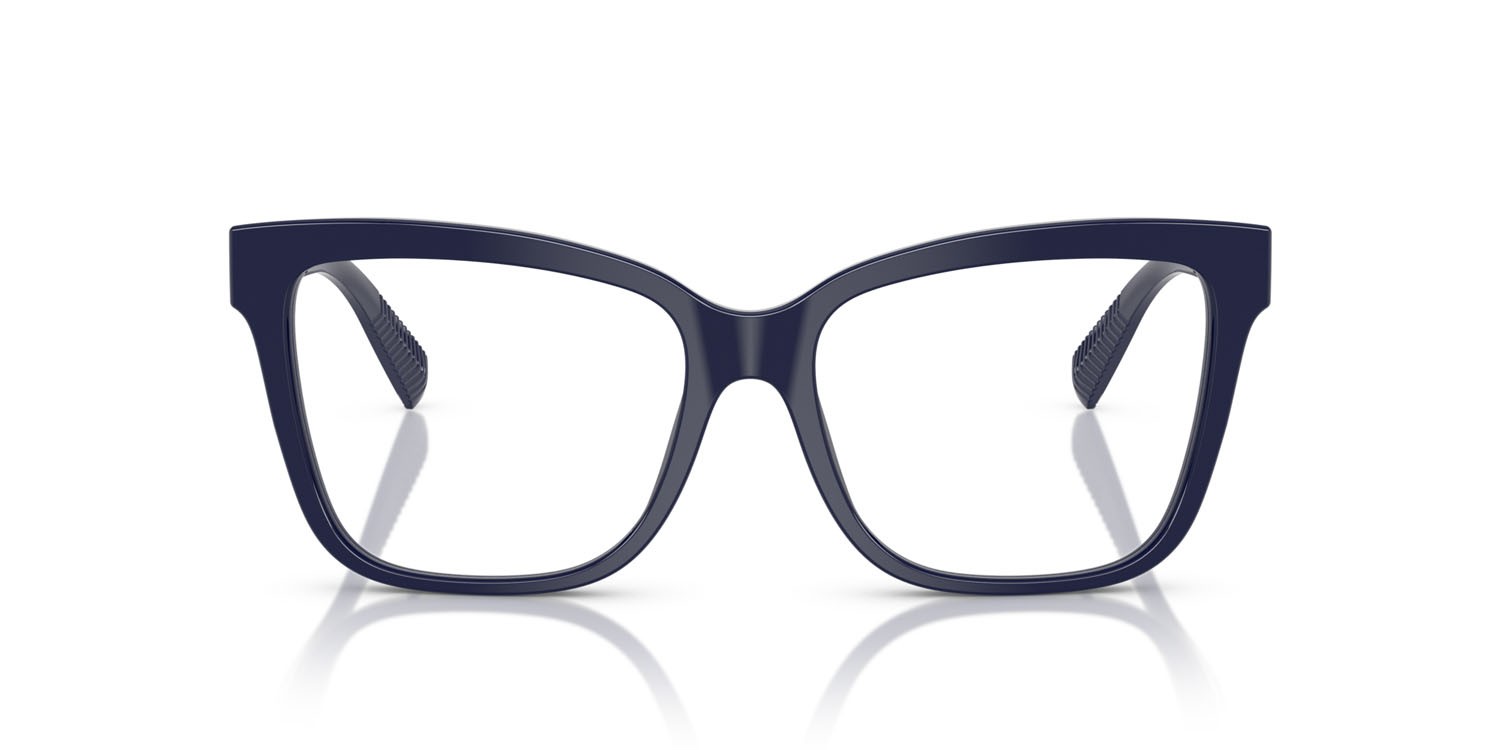 Eyeglasses Tiffany TF 2260 (8396) color blu scuro tinta unita shape cat eye lenses lente demo