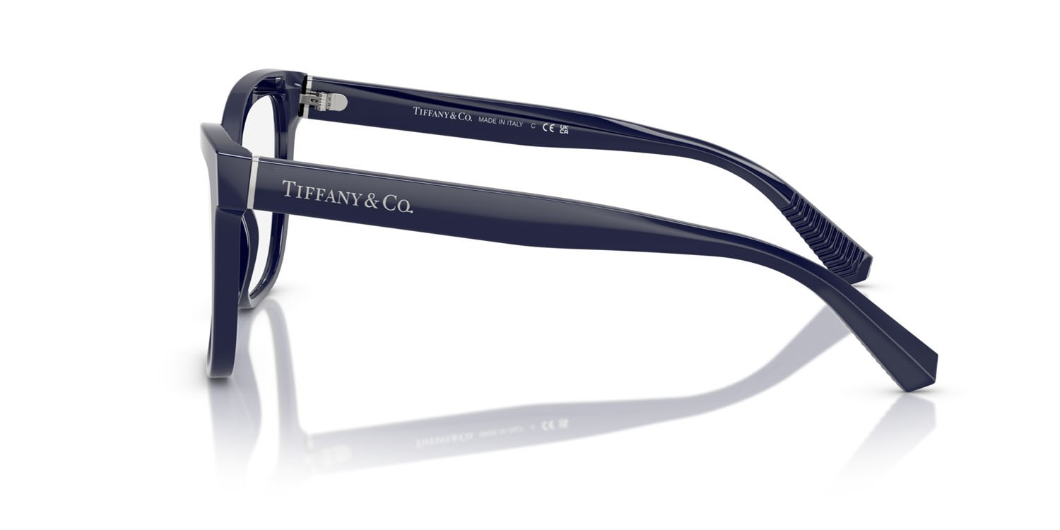 Eyeglasses Tiffany TF 2260 (8396) color blu scuro tinta unita shape cat eye lenses lente demo