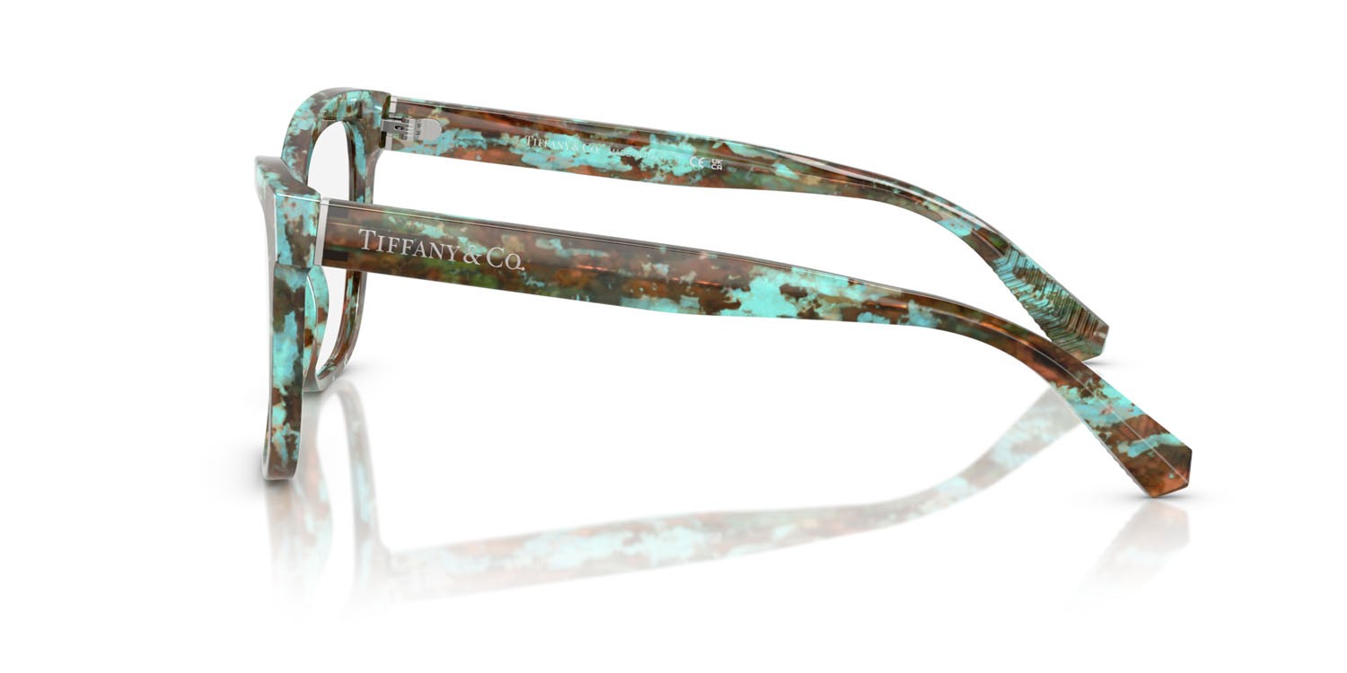 Occhiali da vista Tiffany TF 2260 (8422) colore verde tiffany havana forma cat eye lenti lente demo