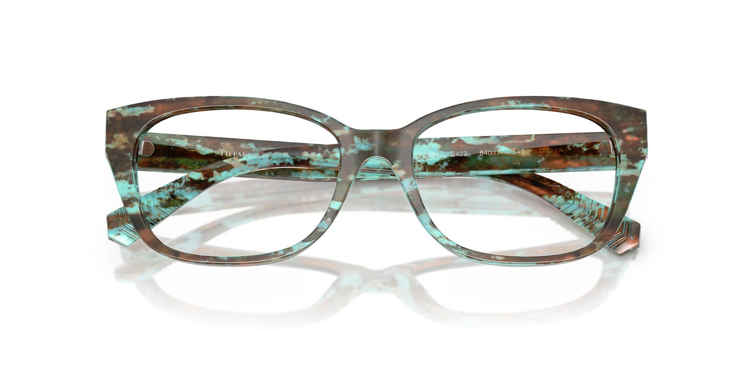 Eyeglasses Tiffany TF 2261 (8422) color verde tiffany havana shape square lenses lente demo