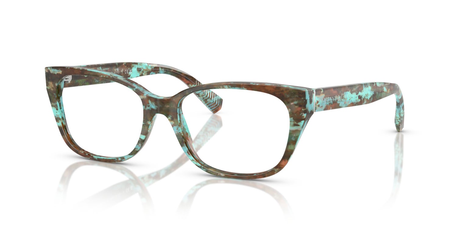 Eyeglasses Tiffany TF 2261 (8422) color verde tiffany havana shape square lenses lente demo