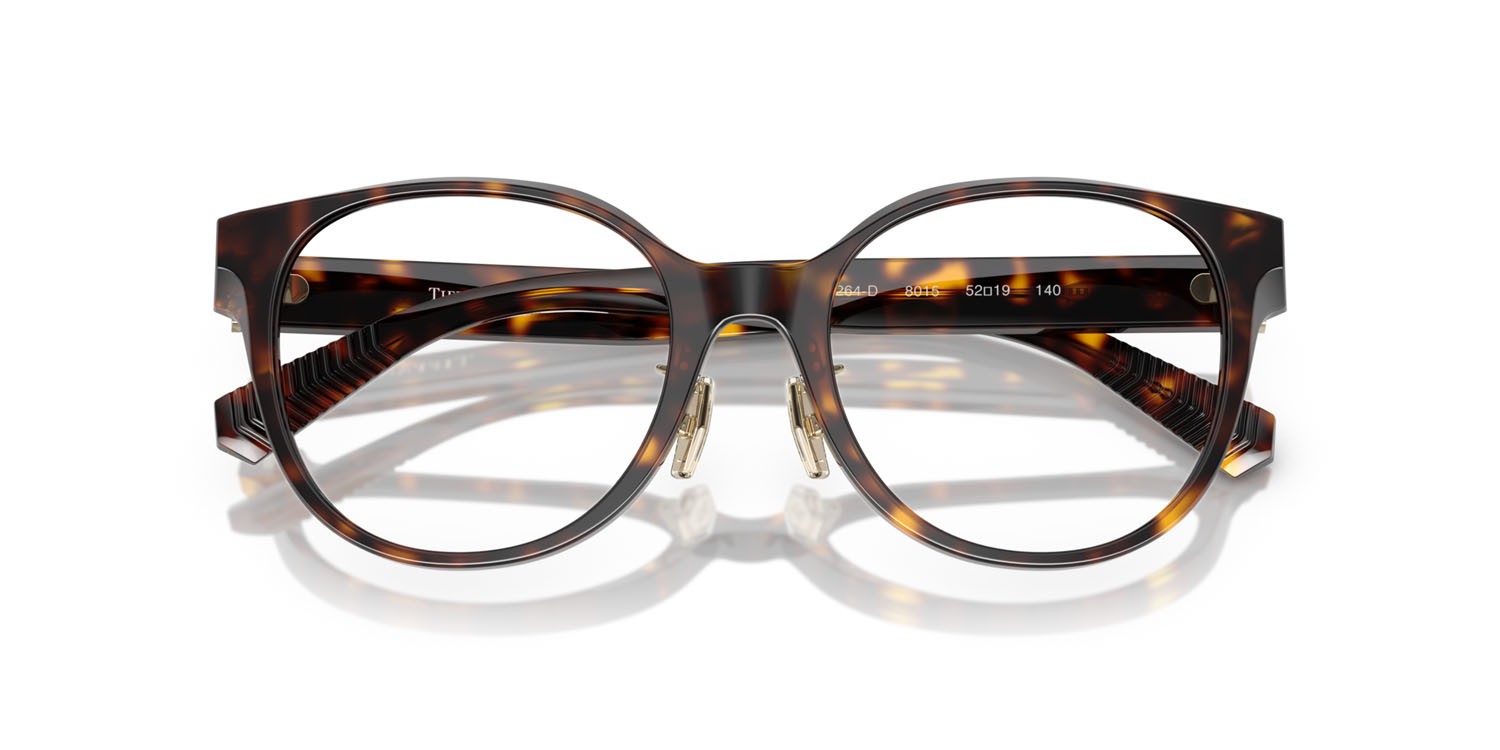 Eyeglasses Tiffany TF 2264D (8015) color havana shape round lenses lente demo