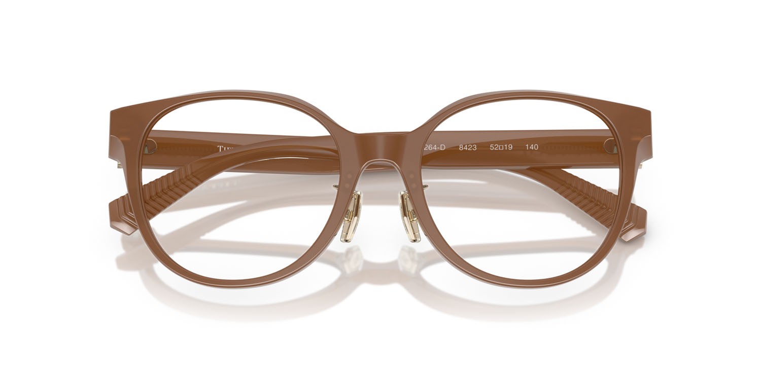 Eyeglasses Tiffany TF 2264D (8423) color marrone opale shape round lenses lente demo