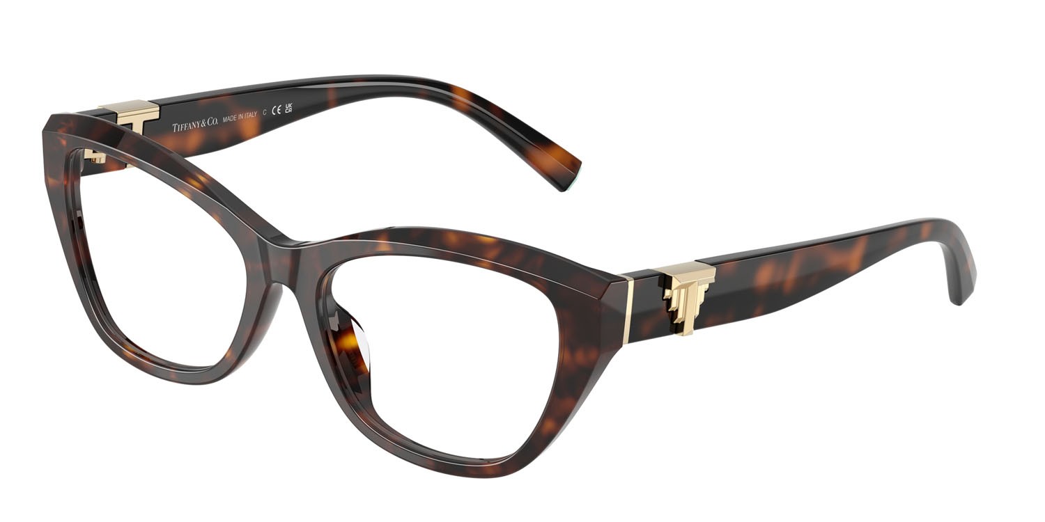 Occhiali da vista Tiffany TF 2268U (8015) colore havana forma cat eye lenti lente demo