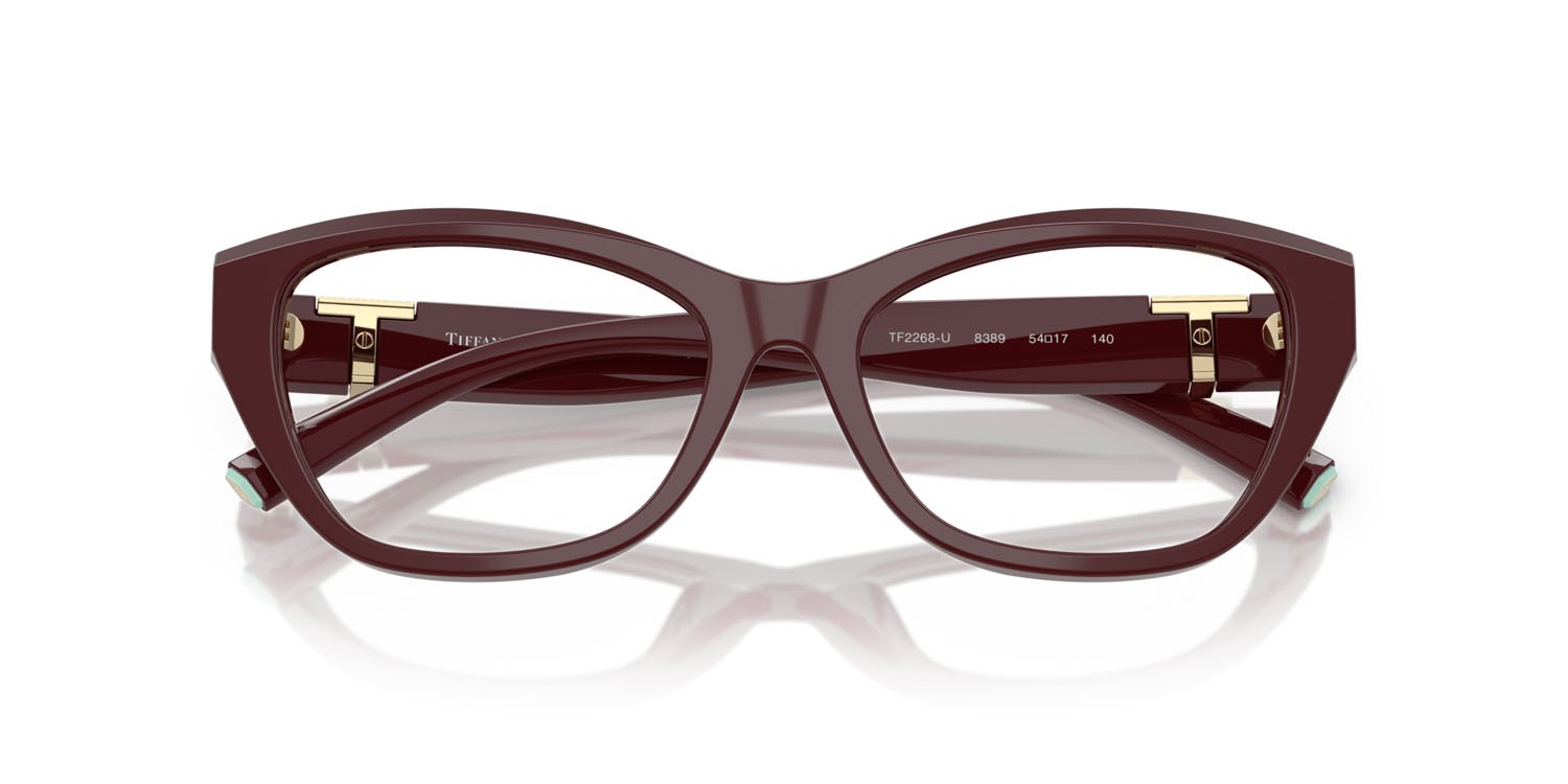 Eyeglasses Tiffany TF 2268U (8389) color vinaccia shape cat eye lenses lente demo