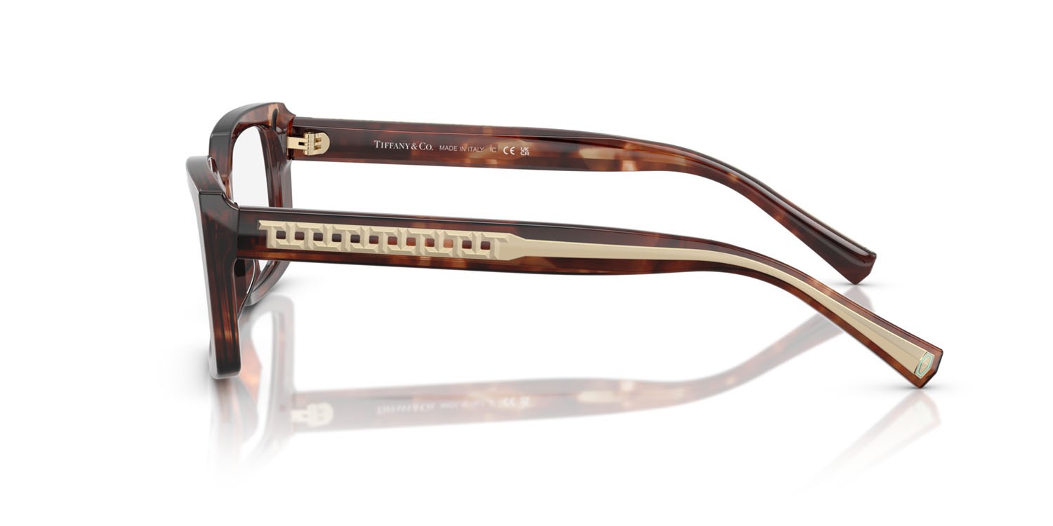 Eyeglasses Tiffany TF 2269U (8421) color havana marrone effetto maculato shape rectangle lenses lente demo