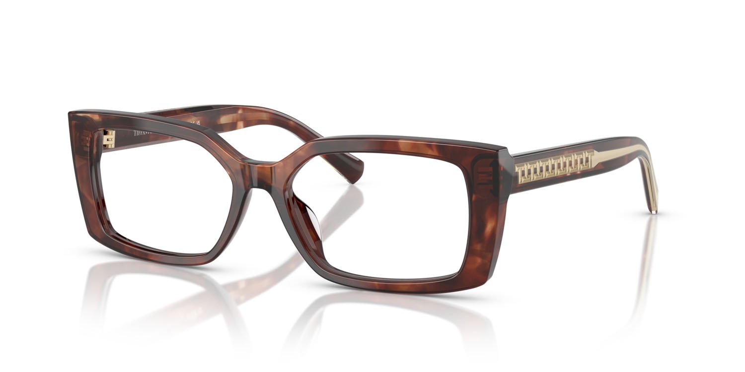 Eyeglasses Tiffany TF 2269U (8421) color havana marrone effetto maculato shape rectangle lenses lente demo