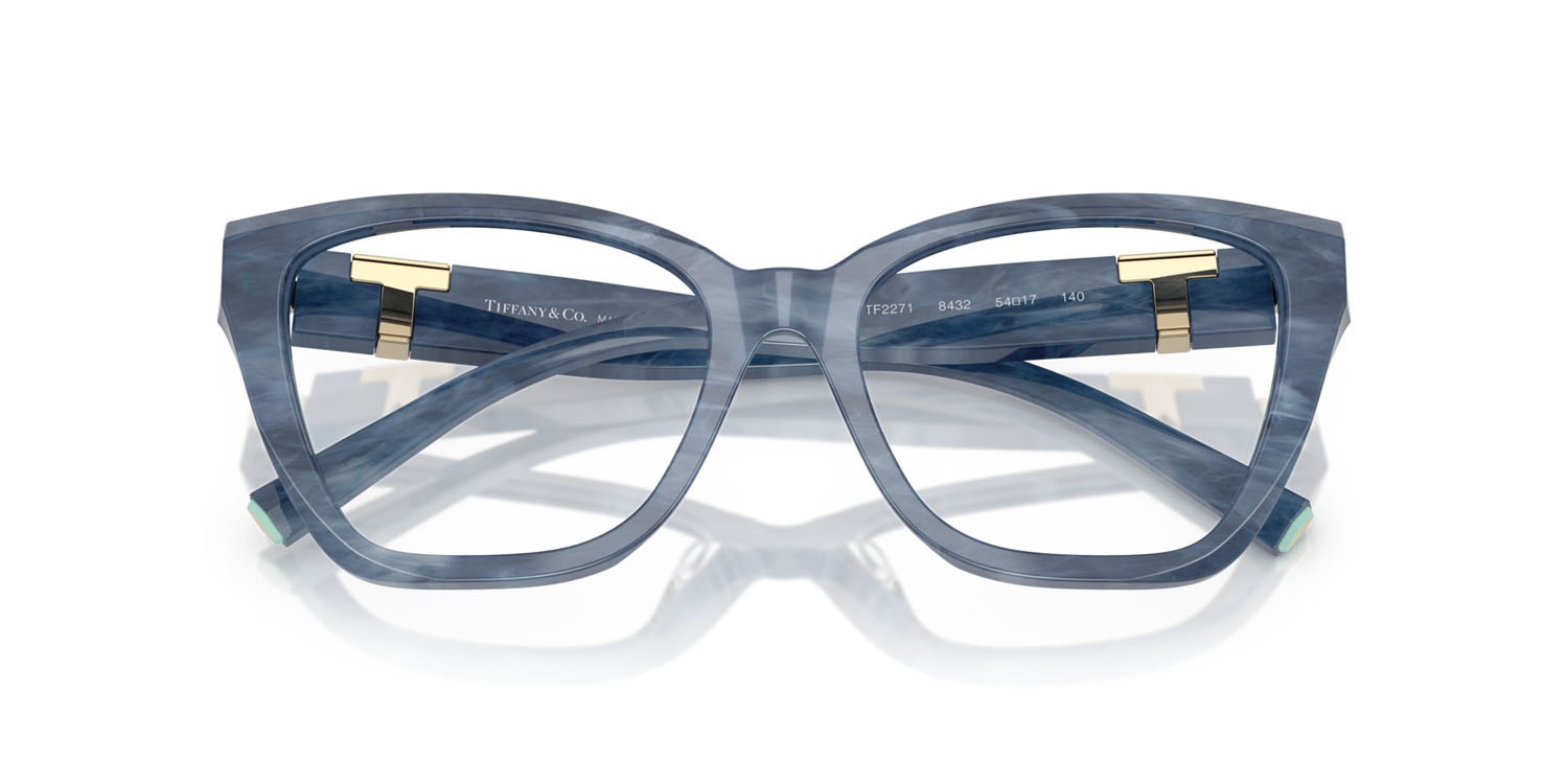 Eyeglasses Tiffany TF 2271 (8432) color tanzanite a righe shape cat eye lenses lente demo