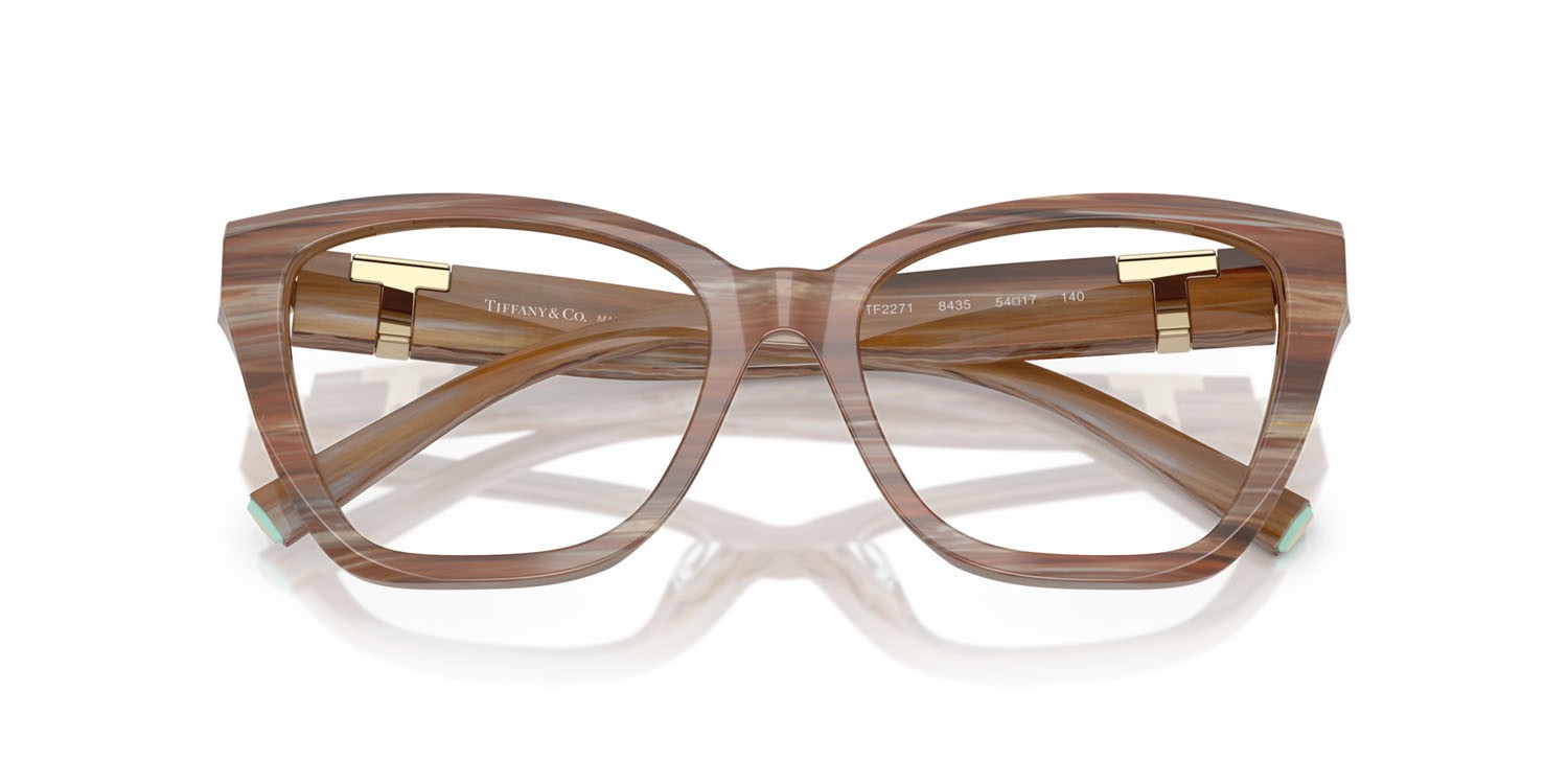 Eyeglasses Tiffany TF 2271 (8435) color topazio a righe shape cat eye lenses lente demo