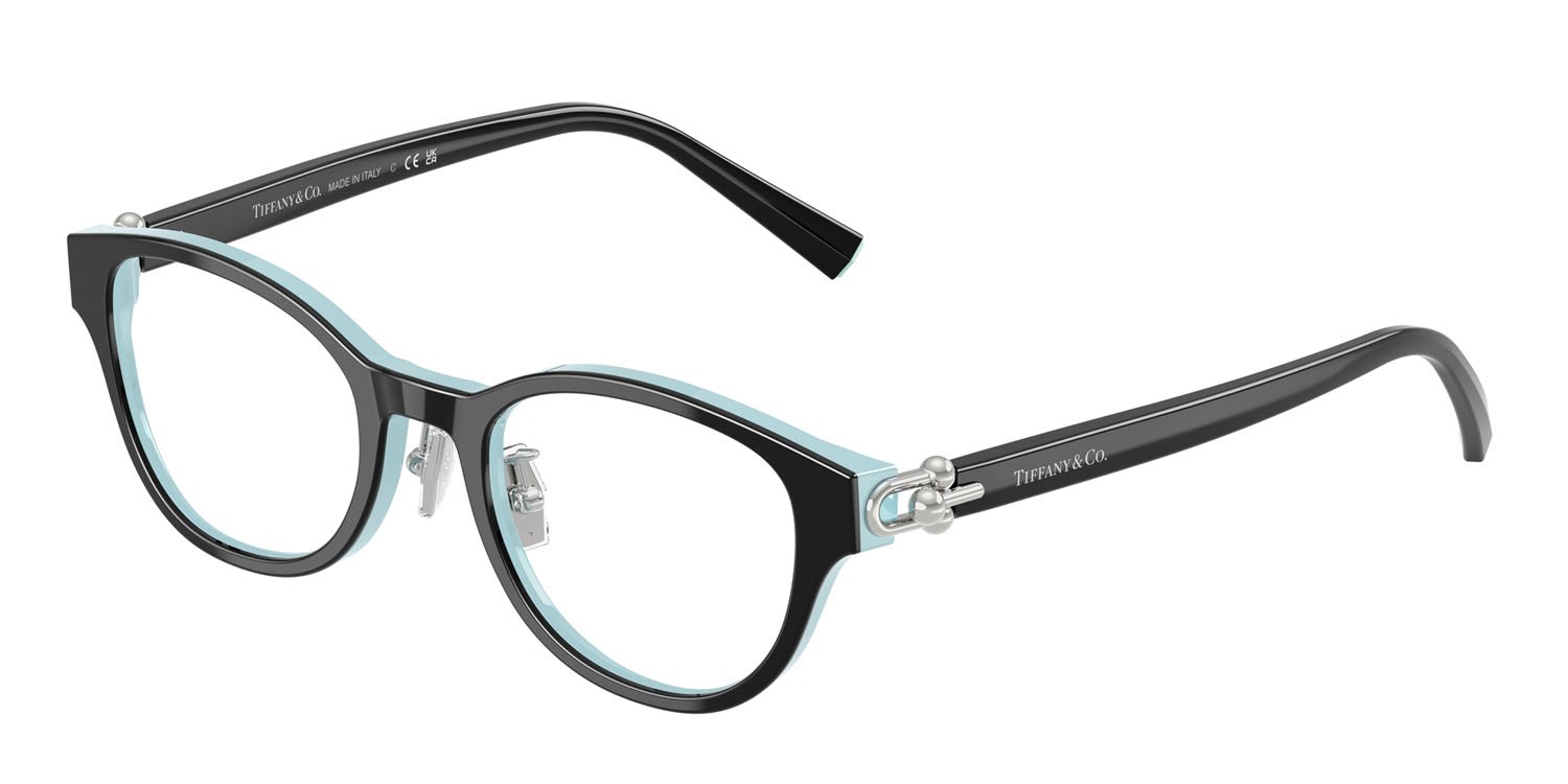 Eyeglasses Tiffany TF 2273D (8055) color nero su blu tiffany shape round lenses lente demo