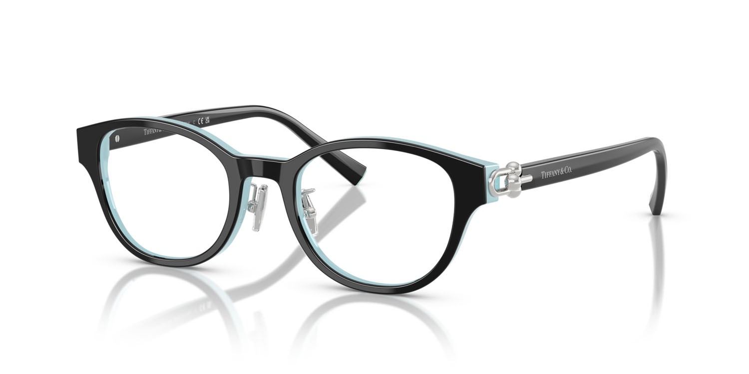 Eyeglasses Tiffany TF 2273D (8055) color nero su blu tiffany shape round lenses lente demo