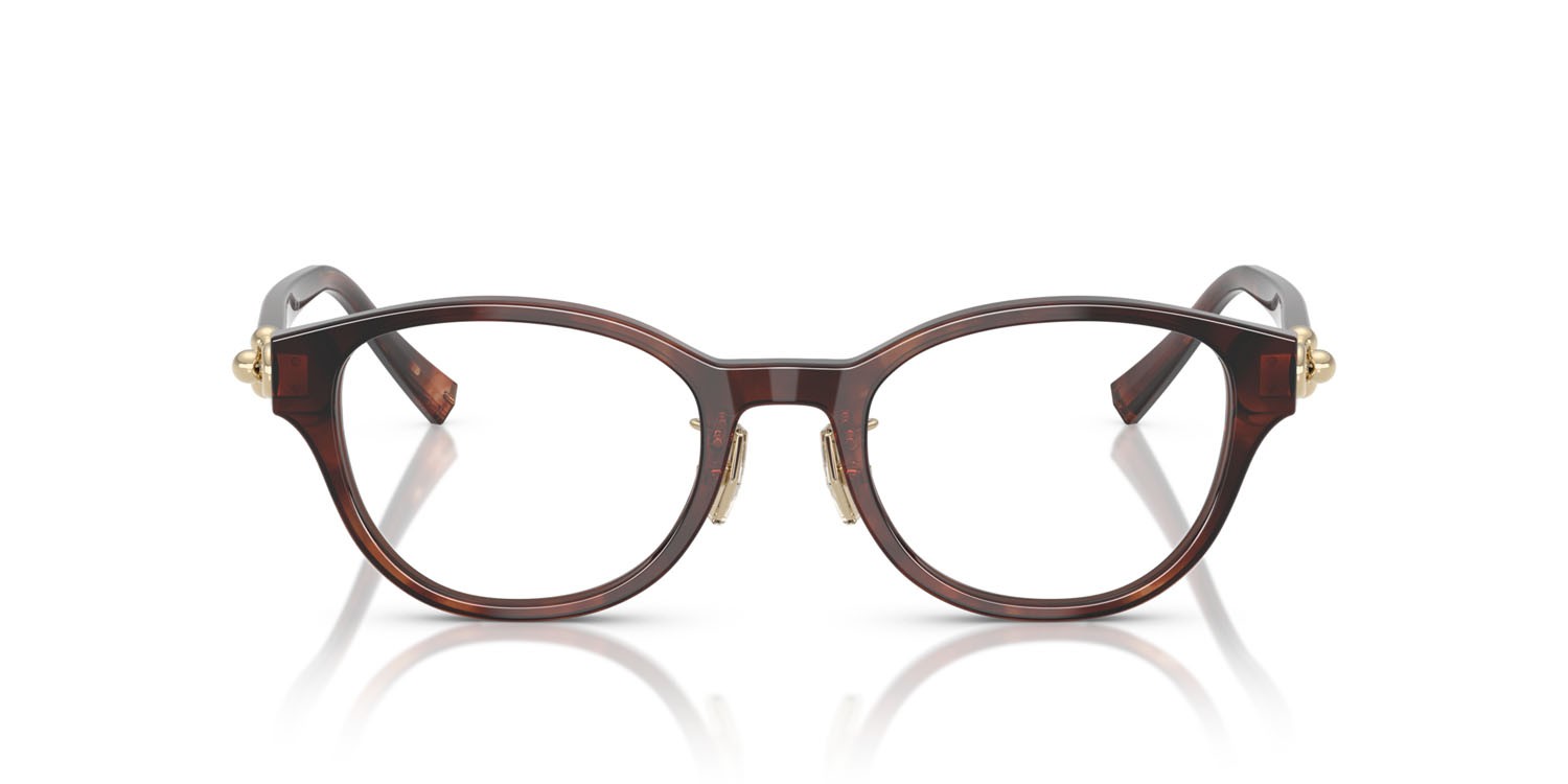 Eyeglasses Tiffany TF 2273D (8421) color havana marrone effetto maculato shape round lenses lente demo