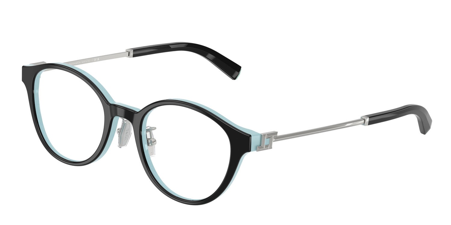 Eyeglasses Tiffany TF 2275D (8055) color nero su blu tiffany shape round lenses lente demo