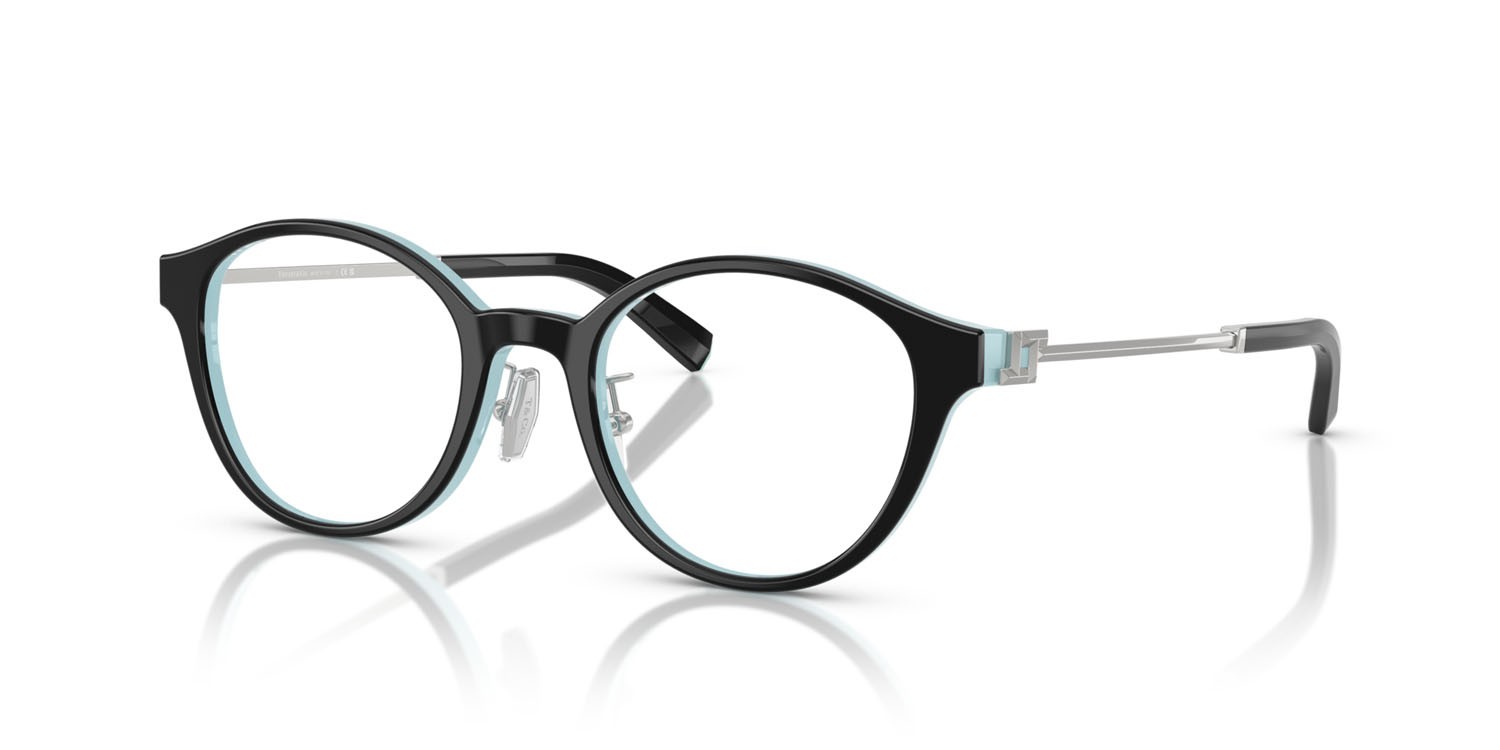 Eyeglasses Tiffany TF 2275D (8055) color nero su blu tiffany shape round lenses lente demo