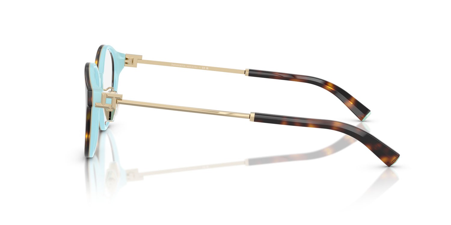Occhiali da vista Tiffany TF 2275D (8134) colore havana su blu tiffany forma rotondo lenti lente demo
