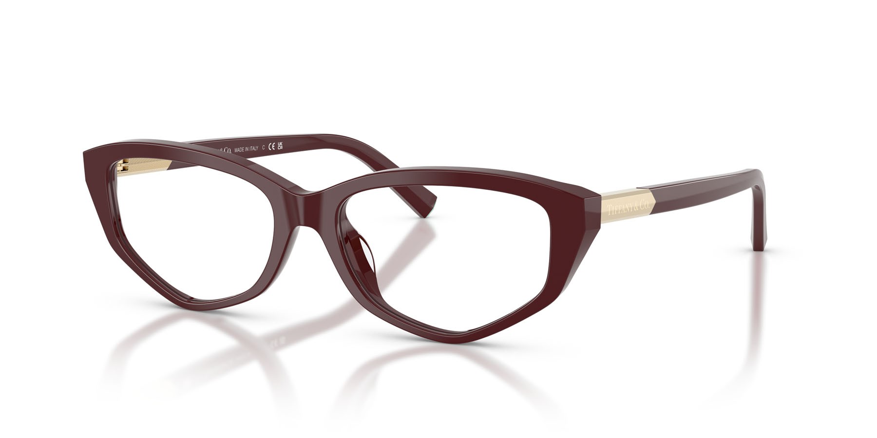 Occhiali da vista Tiffany TF 2276 (8389) colore bordeaux forma irregolare lenti lente demo