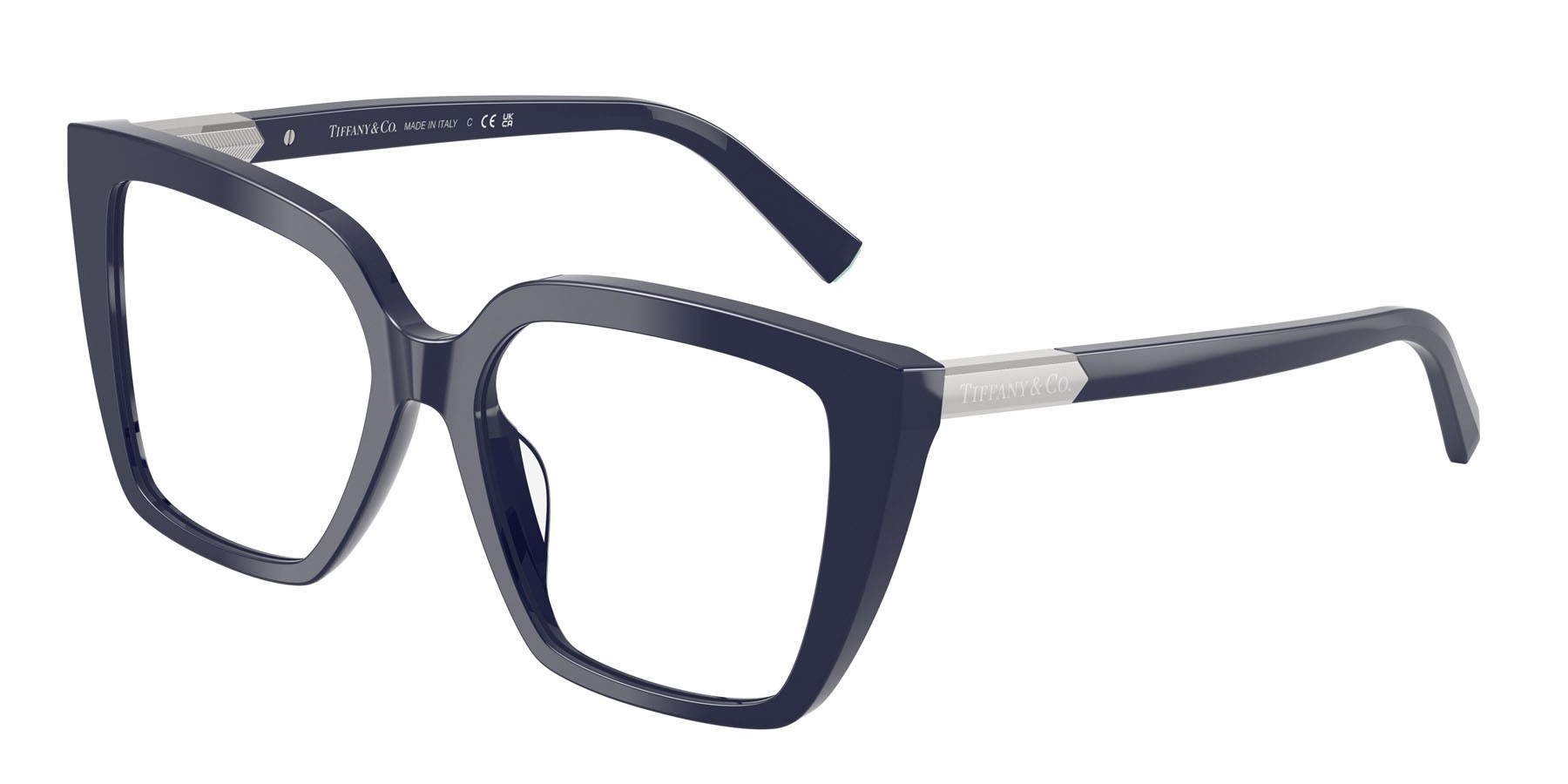 Eyeglasses Tiffany TF 2278 (8396) color blu scuro tinta unita shape square lenses lente demo