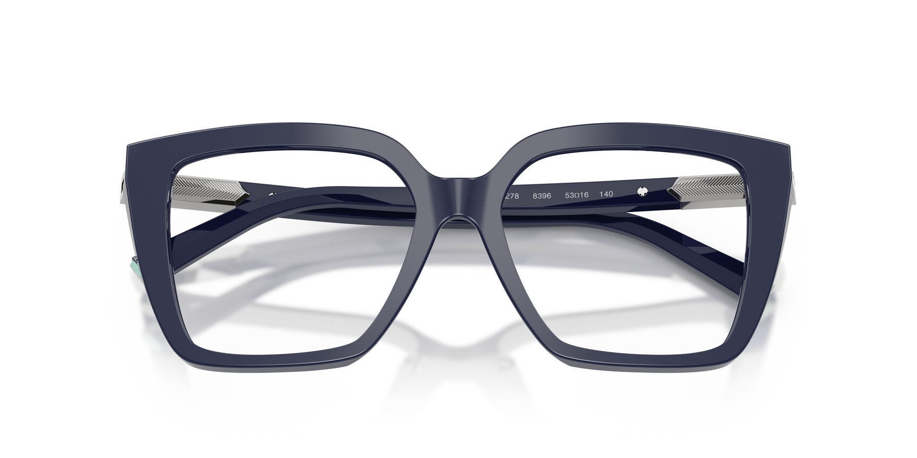 Eyeglasses Tiffany TF 2278 (8396) color blu scuro tinta unita shape square lenses lente demo