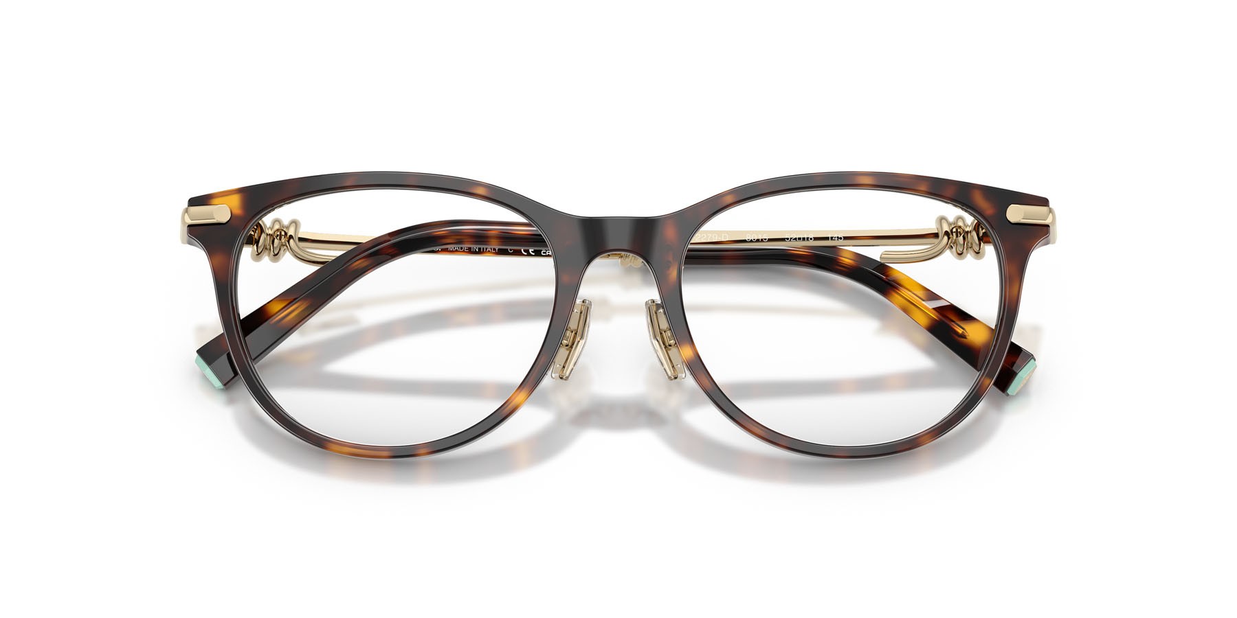 Eyeglasses Tiffany TF 2279D (8015) color havana shape round lenses lente demo