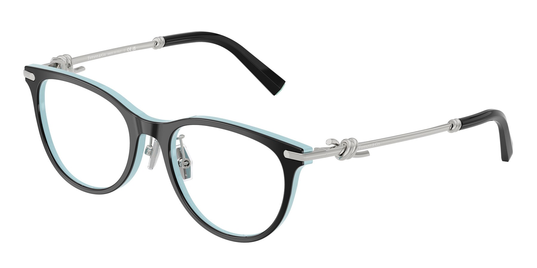 Eyeglasses Tiffany TF 2279D (8055) color nero su blu tiffany shape round lenses lente demo