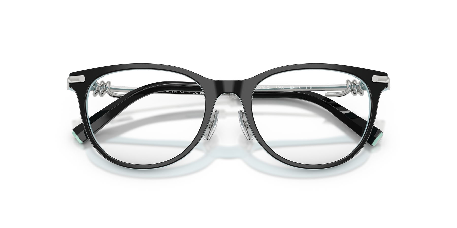Eyeglasses Tiffany TF 2279D (8055) color nero su blu tiffany shape round lenses lente demo