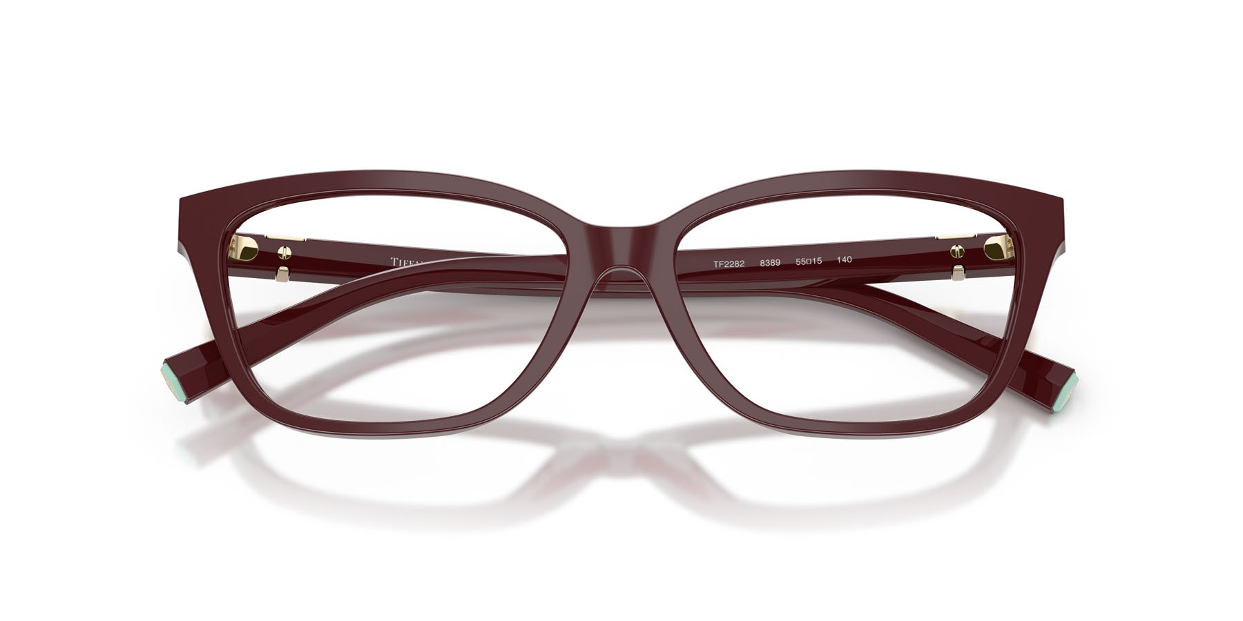 Eyeglasses Tiffany TF 2282 (8389) color bordeaux shape square lenses lente demo