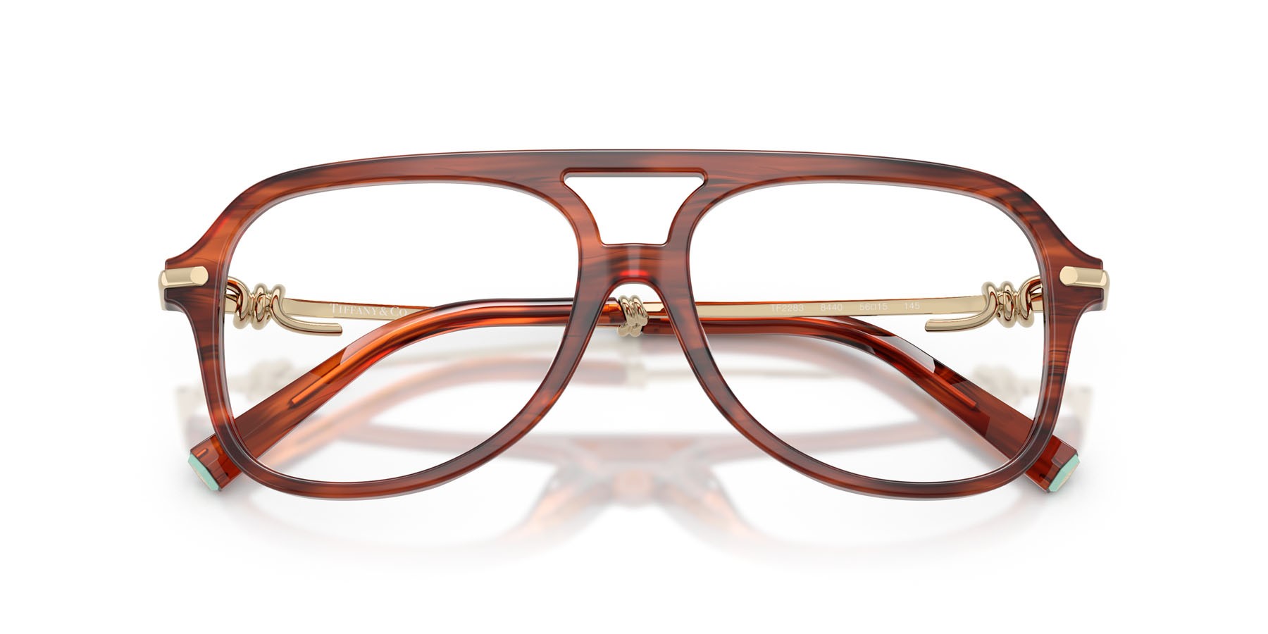 Occhiali da vista Tiffany TF 2283 (8440) colore rubino havana a righe forma aviator lenti lente demo