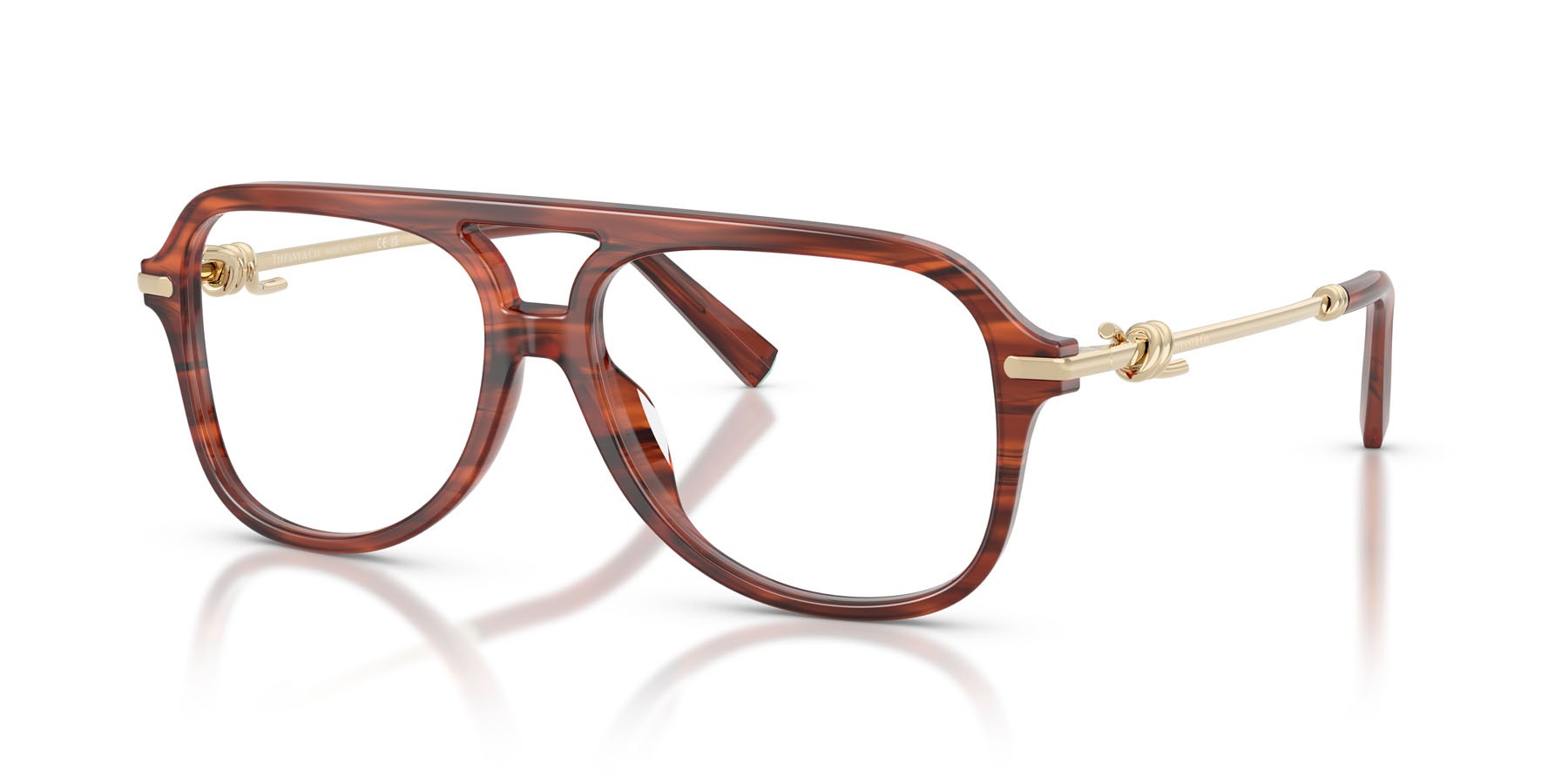 Occhiali da vista Tiffany TF 2283 (8440) colore rubino havana a righe forma aviator lenti lente demo
