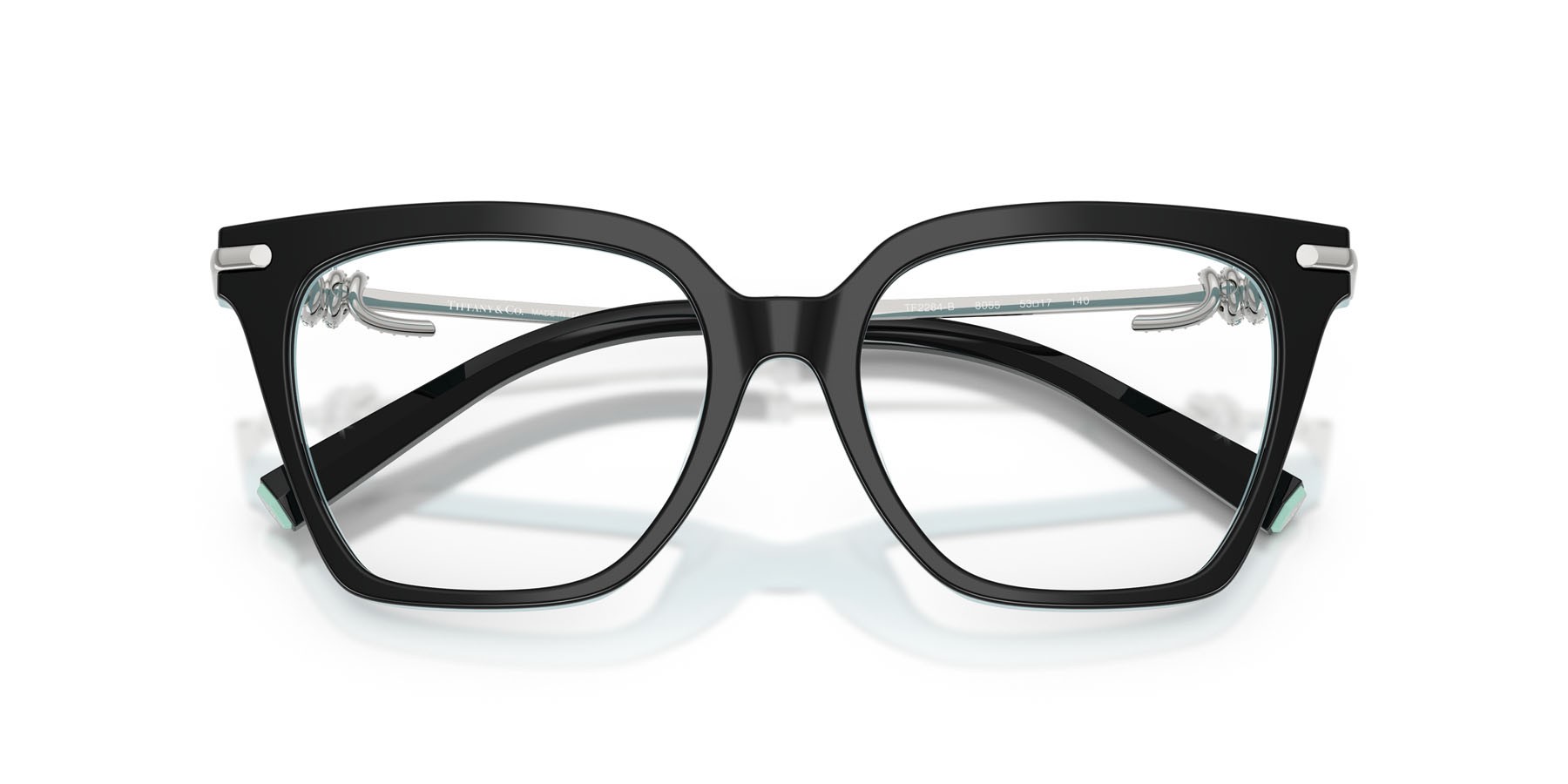 Eyeglasses Tiffany TF 2284B (8055) color nero su blu tiffany shape square lenses lente demo