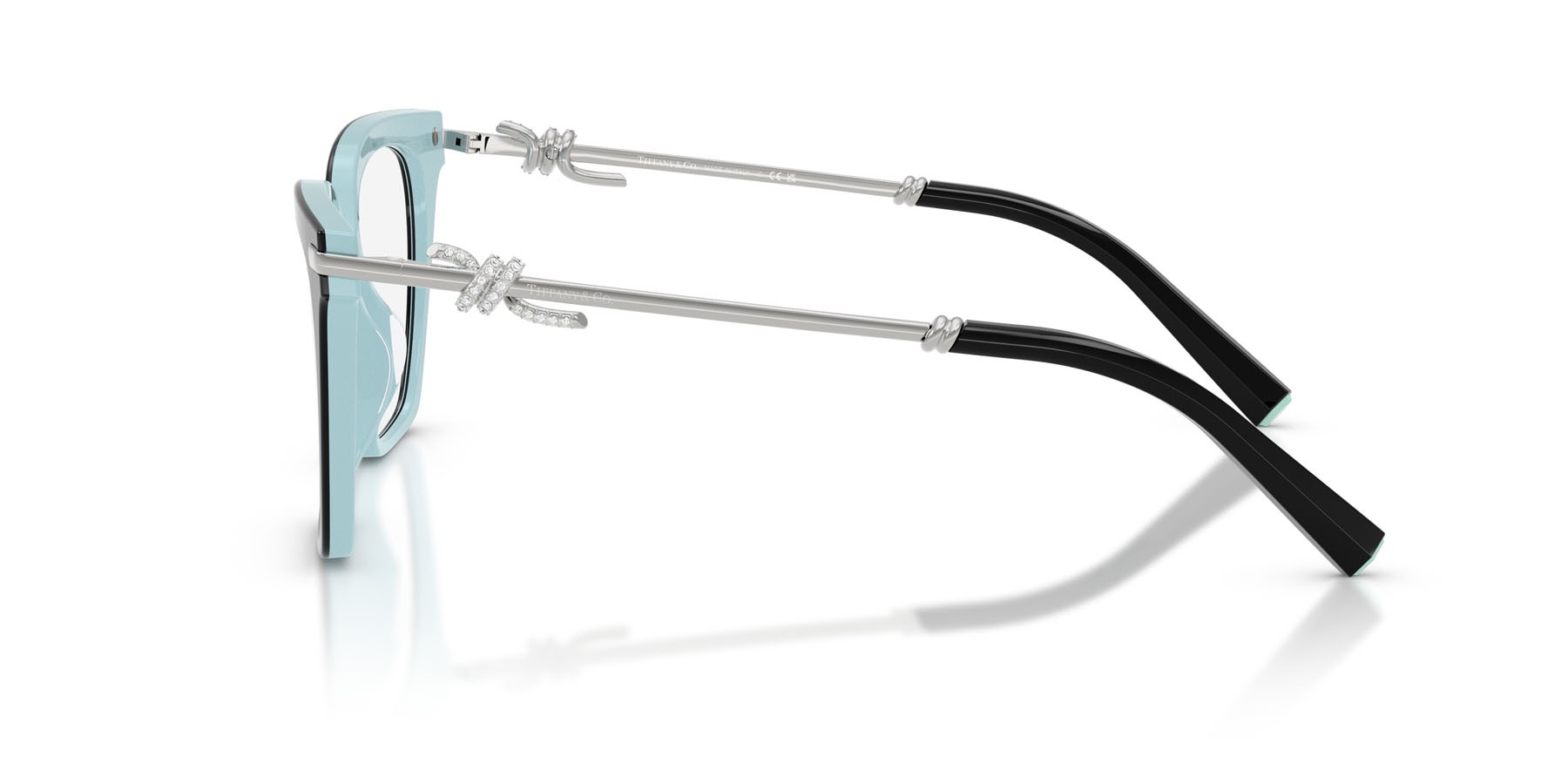 Eyeglasses Tiffany TF 2284B (8055) color nero su blu tiffany shape square lenses lente demo