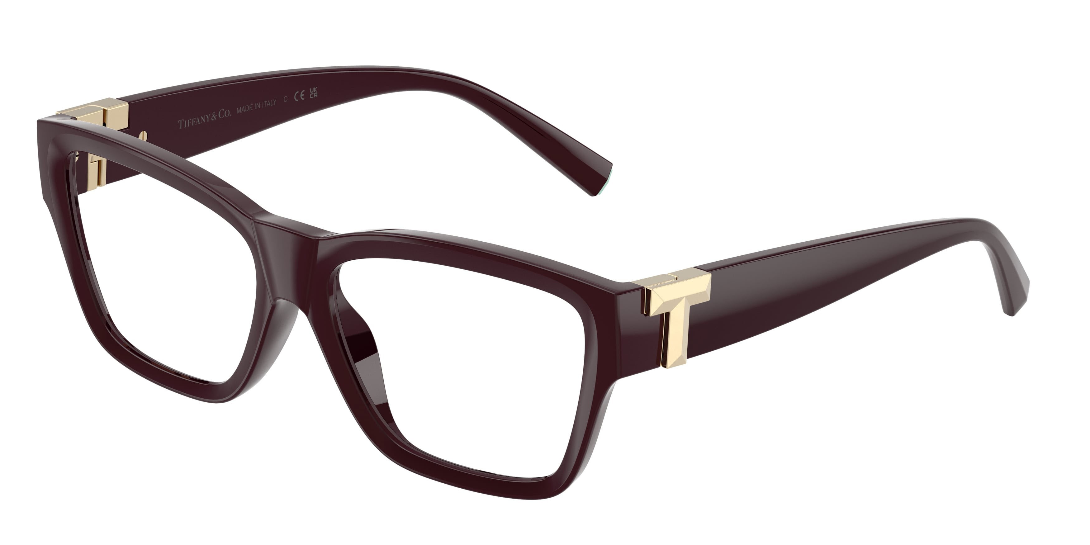 Eyeglasses Tiffany TF 2285U (8447) color bordeaux shape rectangle lenses lente demo