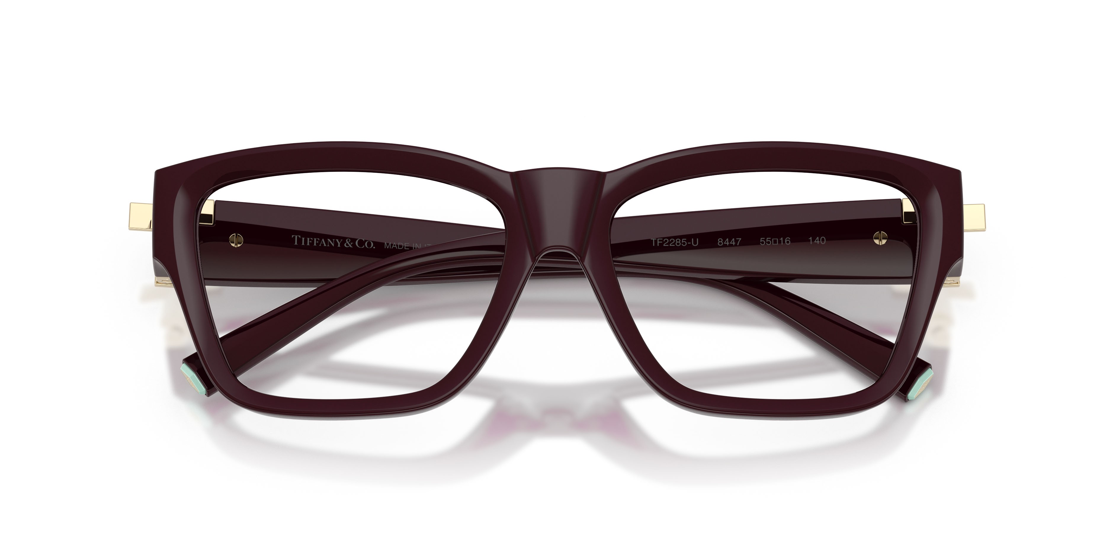 Eyeglasses Tiffany TF 2285U (8447) color bordeaux shape rectangle lenses lente demo