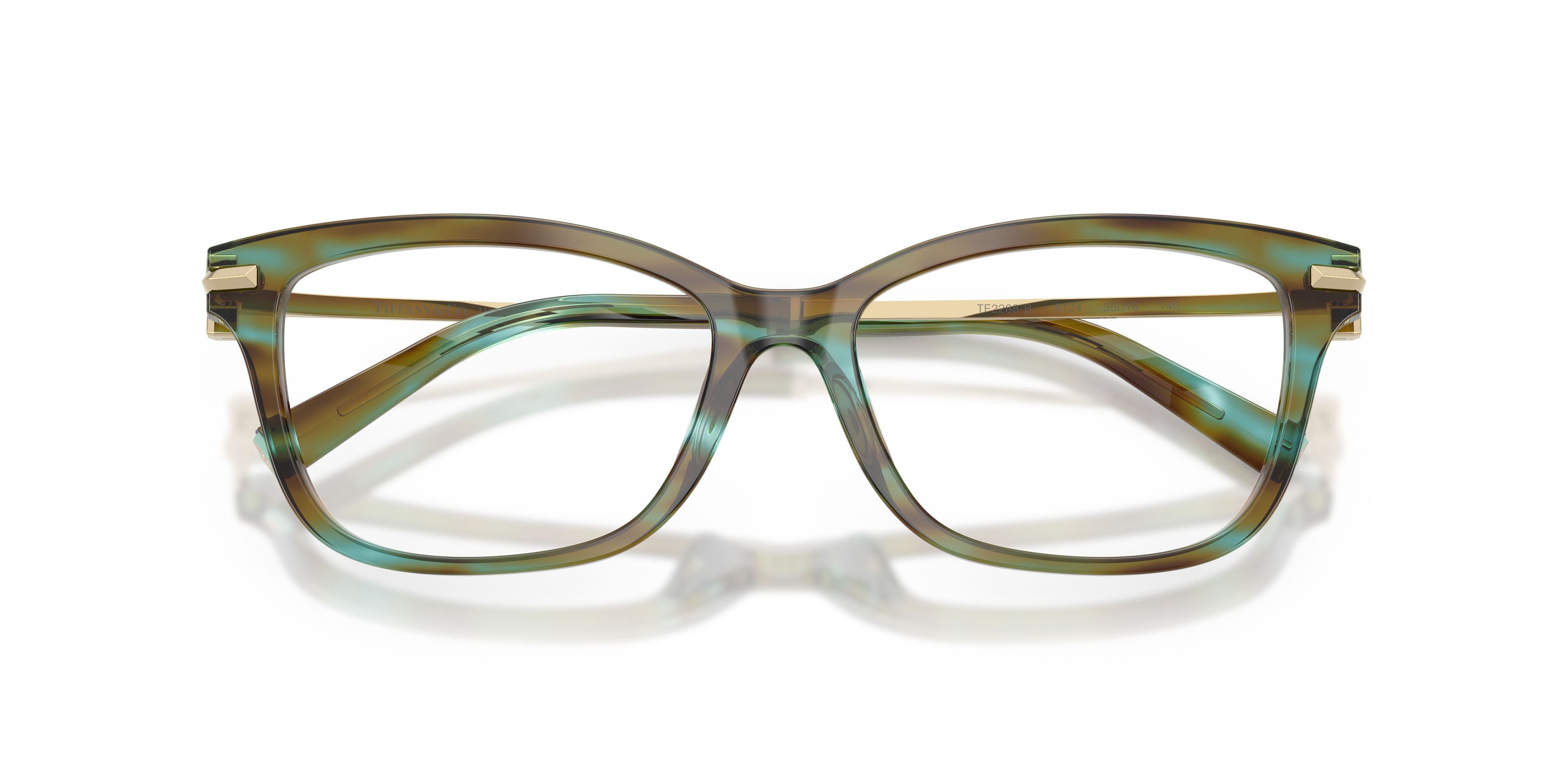 Eyeglasses Tiffany TF 2288B (8124) color ocean turquoise shape square lenses lente demo