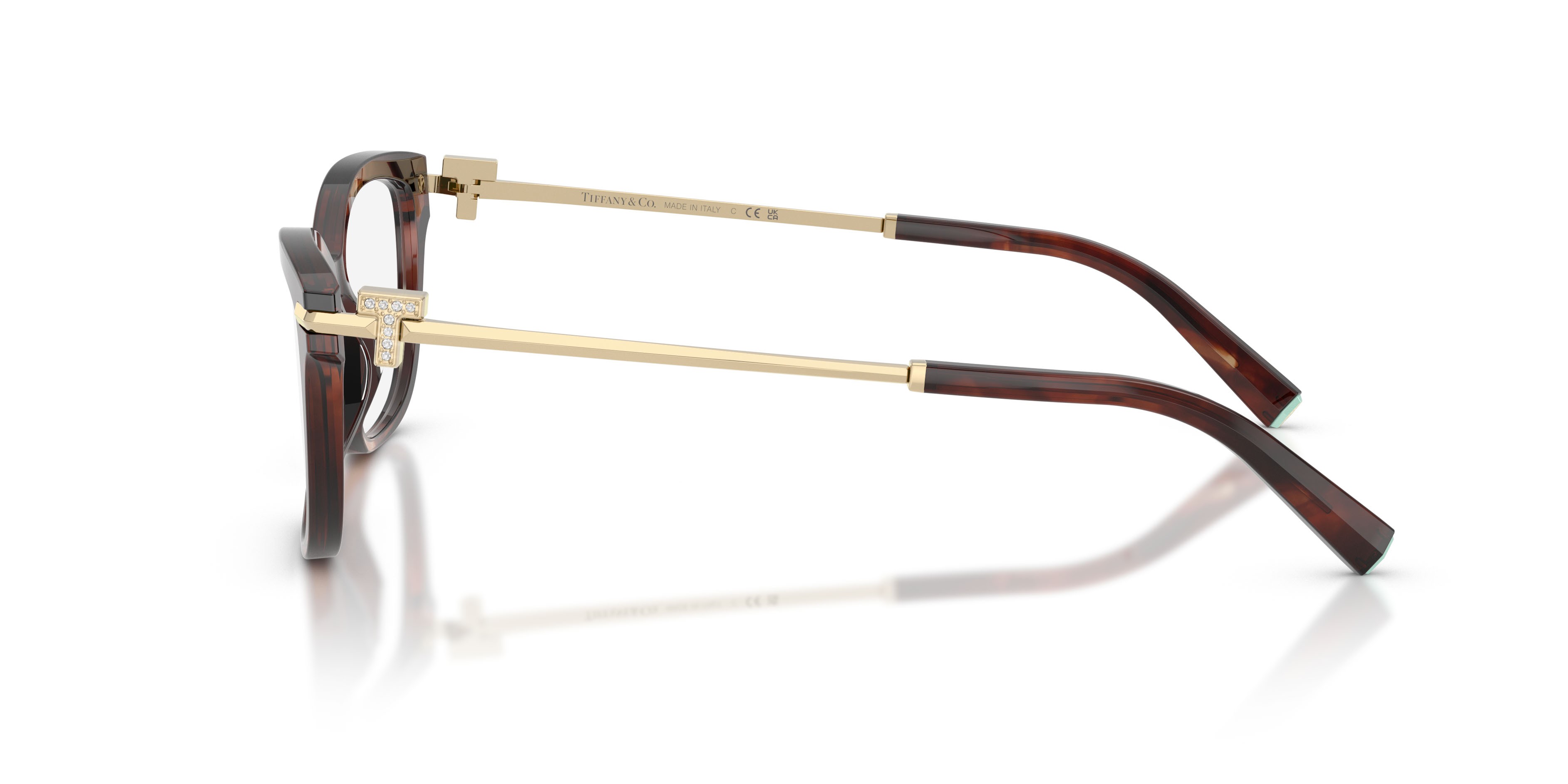 Eyeglasses Tiffany TF 2288B (8421) color havana marrone effetto maculato shape square lenses lente demo
