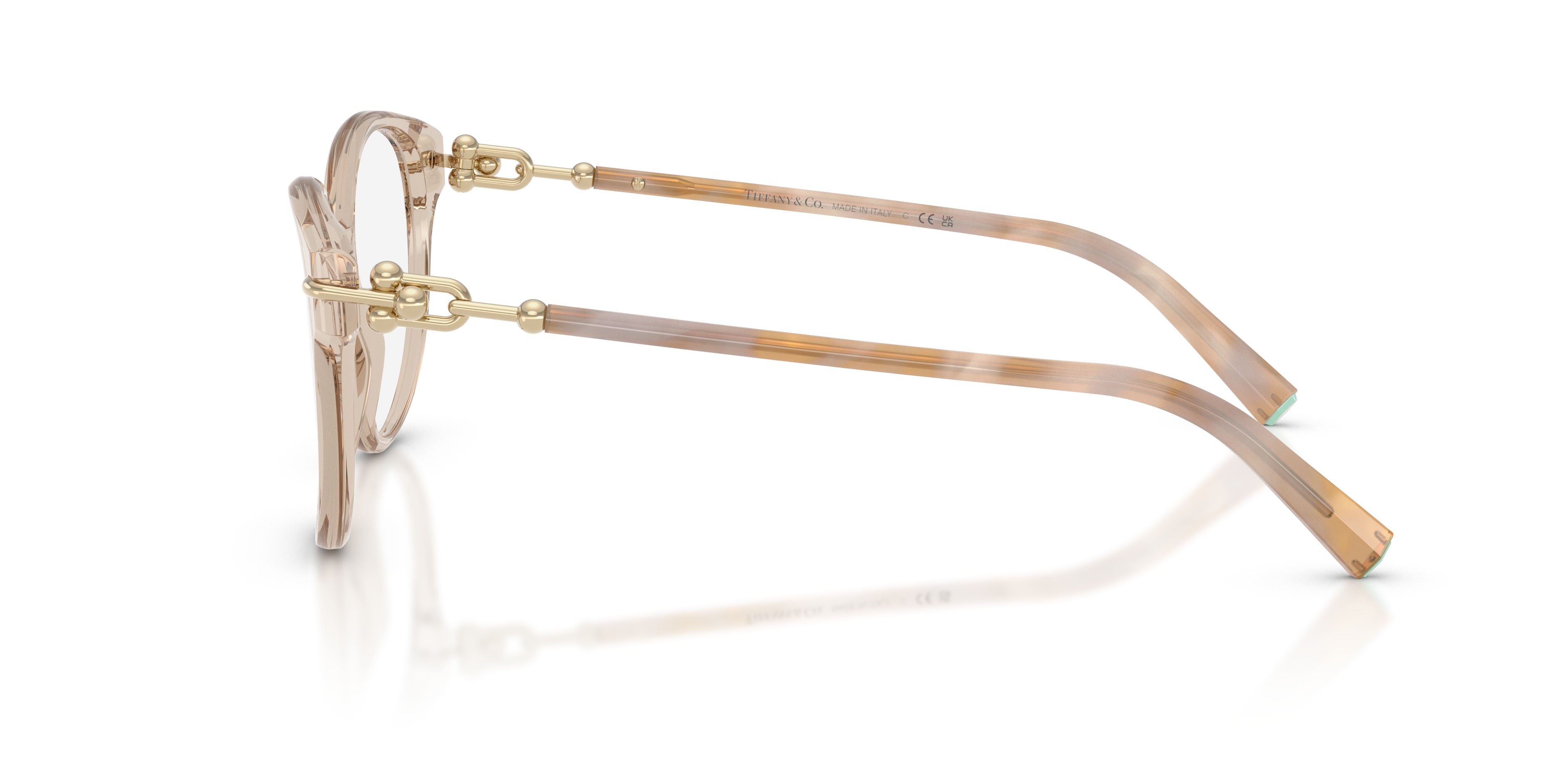 Eyeglasses Tiffany TF 2289 (8445) color beige crystal shape cat eye lenses lente demo