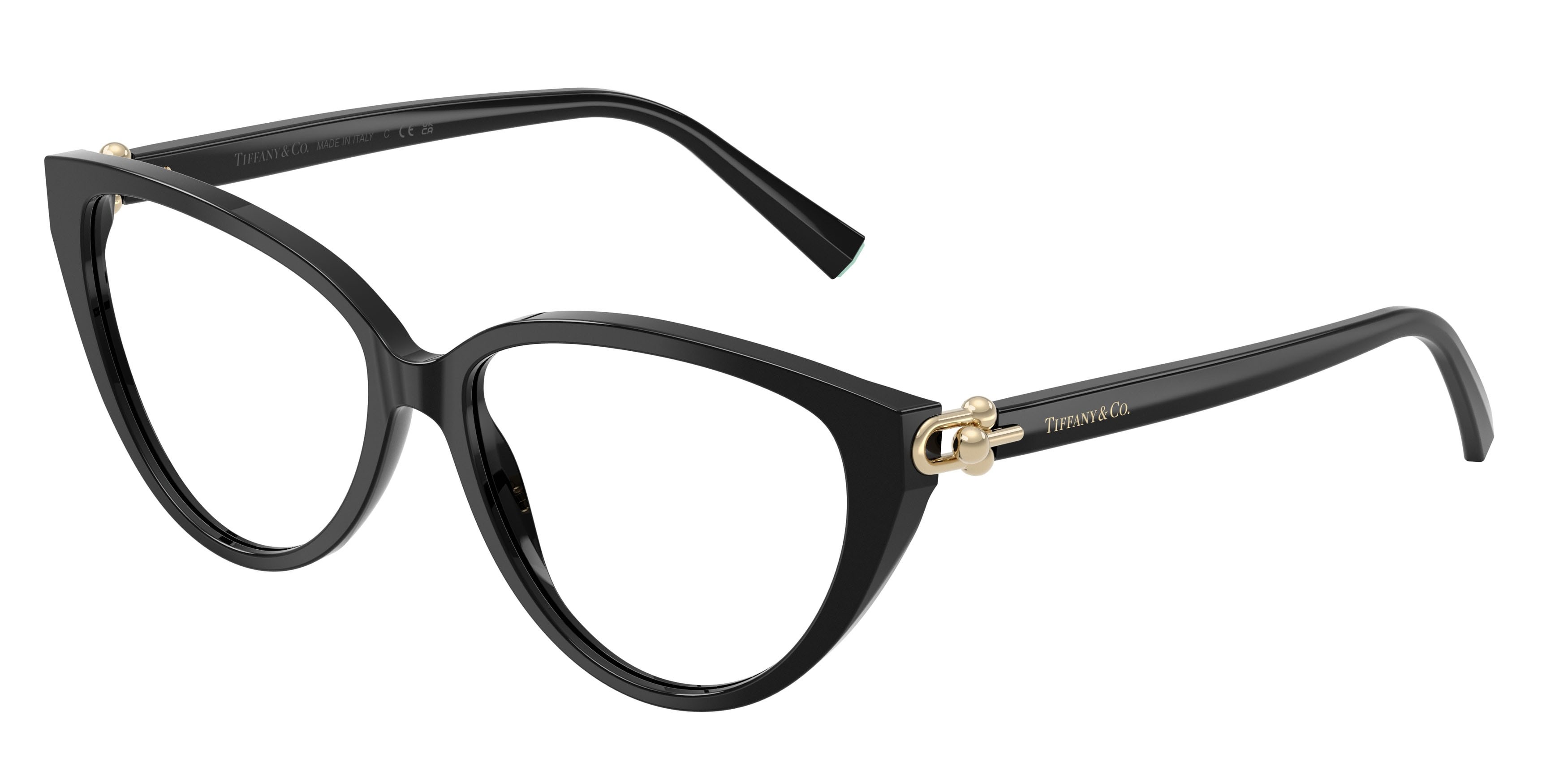 Occhiali da vista Tiffany TF 2292 (8001) colore nero forma cat eye lenti lente demo