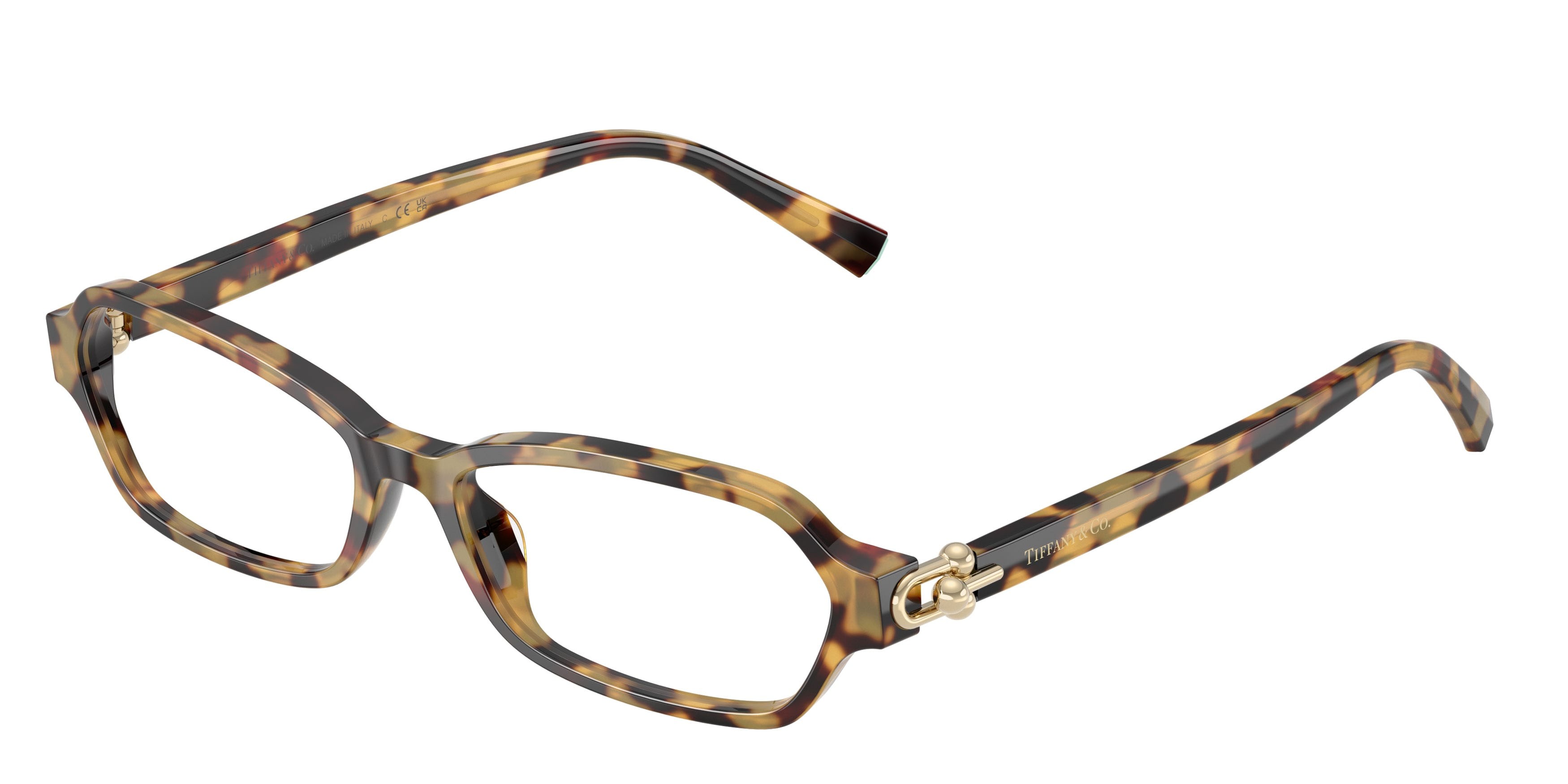 Eyeglasses Tiffany TF 2293U (8064) color havana dorato shape irregular lenses lente demo