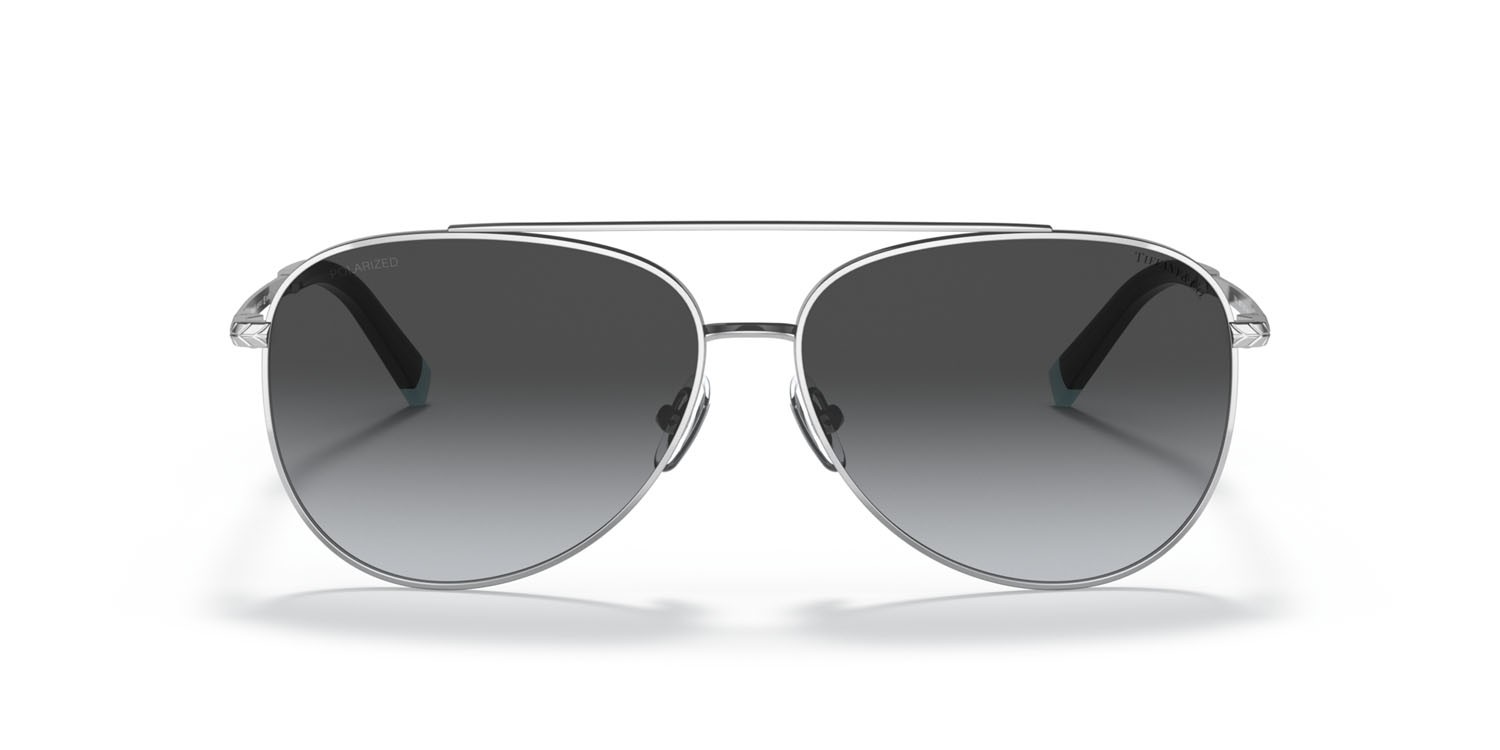 Sunglasses Tiffany TF 3074 (6001T3) color argento shape aviator lenses polarized grigia sfumata