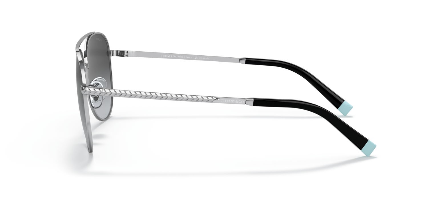 Sunglasses Tiffany TF 3074 (6001T3) color argento shape aviator lenses polarized grigia sfumata