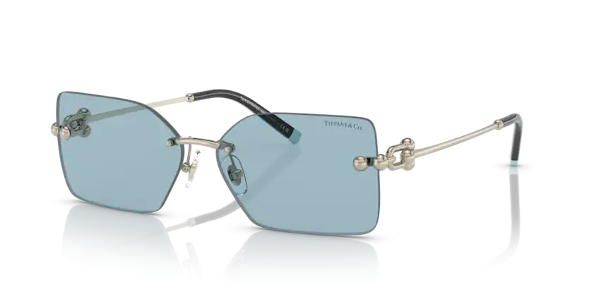 Sonnenbrillen Tiffany TF 3088 (617680) farbe oro pallido form rechteckig gläser blu